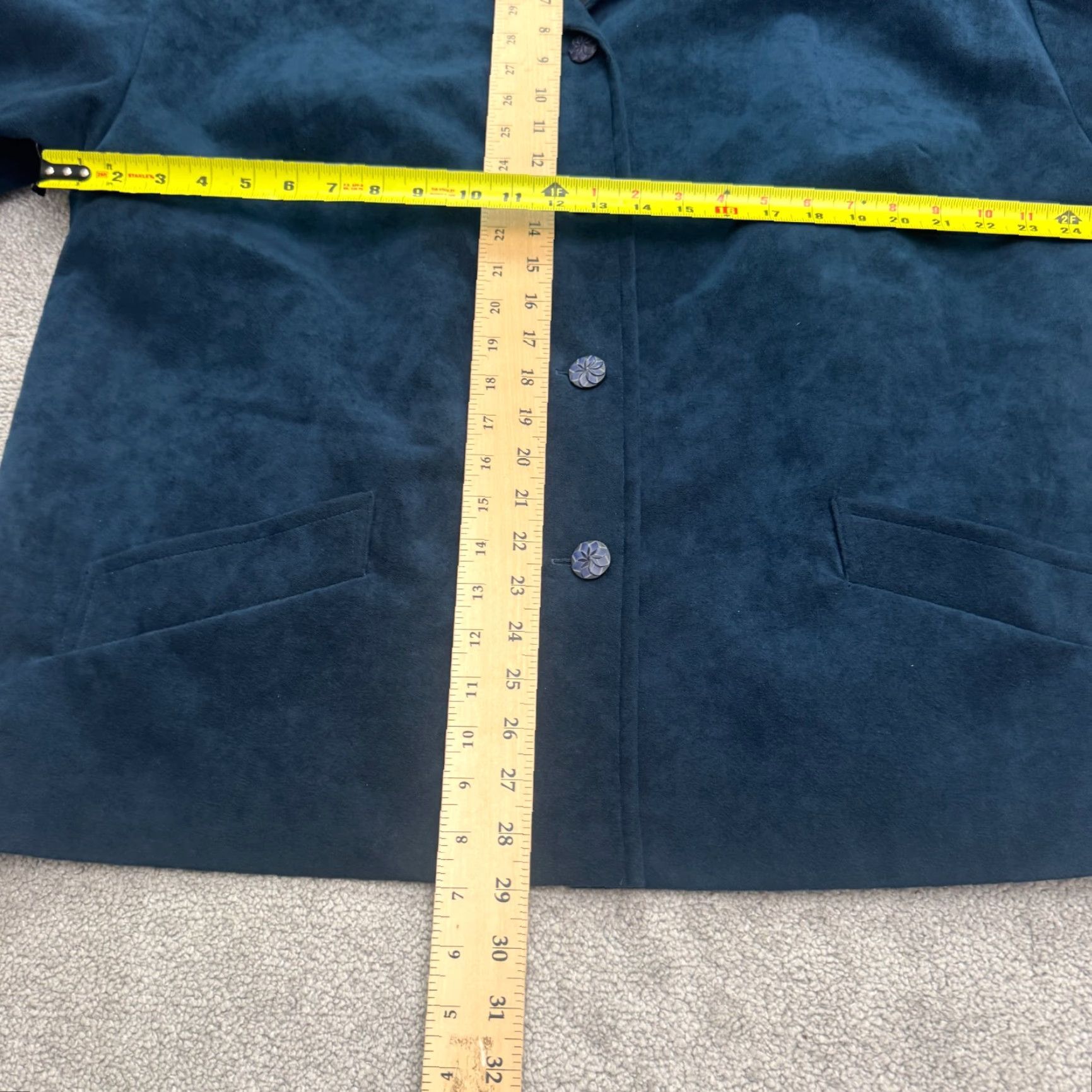 Vintage Unbranded Blazer Jacket Womens 2X Navy Blue Lightweight Long Sleeve Button Up Solid Blended Fabric Casual, Workwear, Travel Womens Menopause? Size XXL / US 16-18 / IT 52-54 - 6 Thumbnail