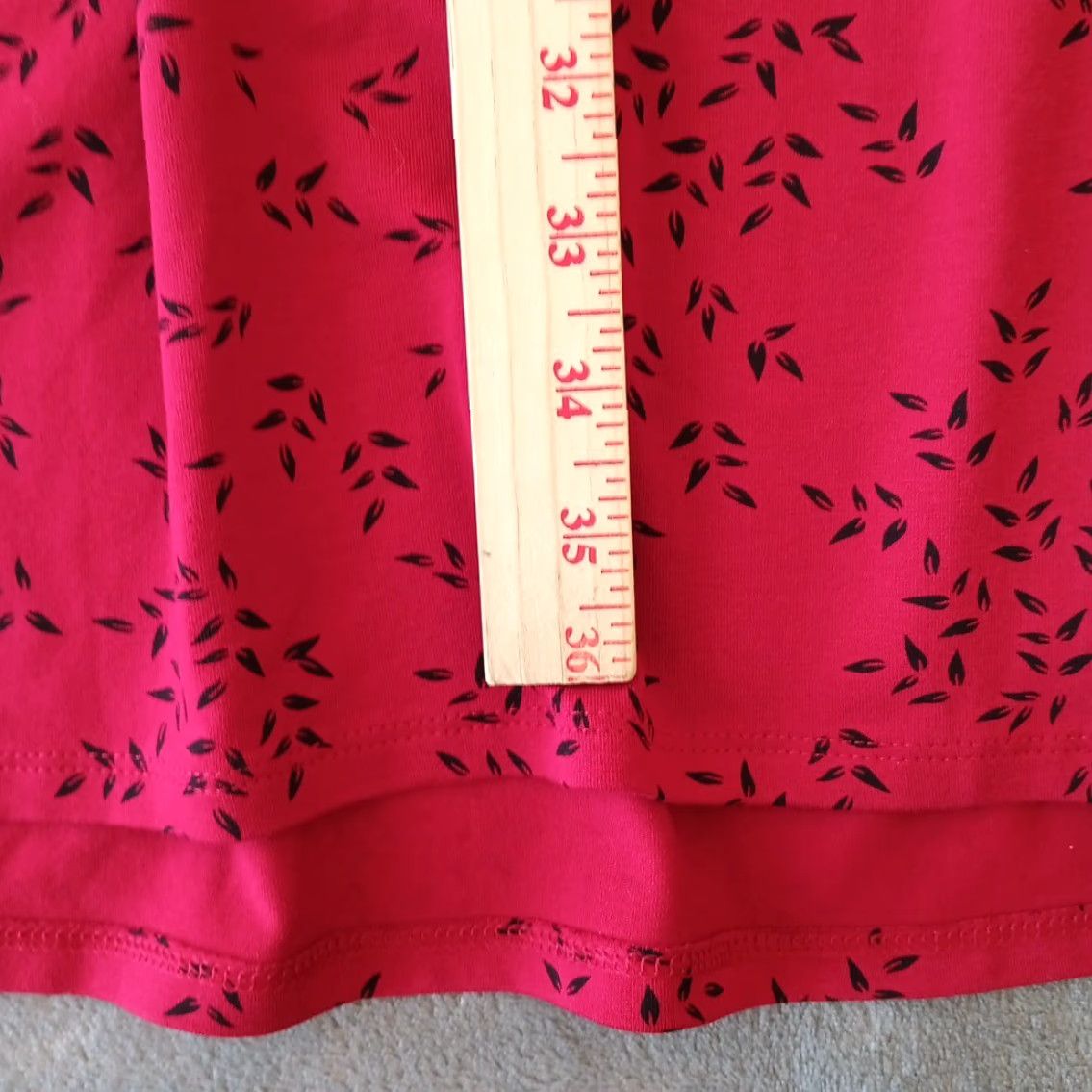 J. Jill J.Jill Wearever Collection Dress XL Red Floral Long Sleeve Pullover Fit Flare Midi Women Mens? Size XL / US 12-14 / IT 48-50 - 7 Thumbnail