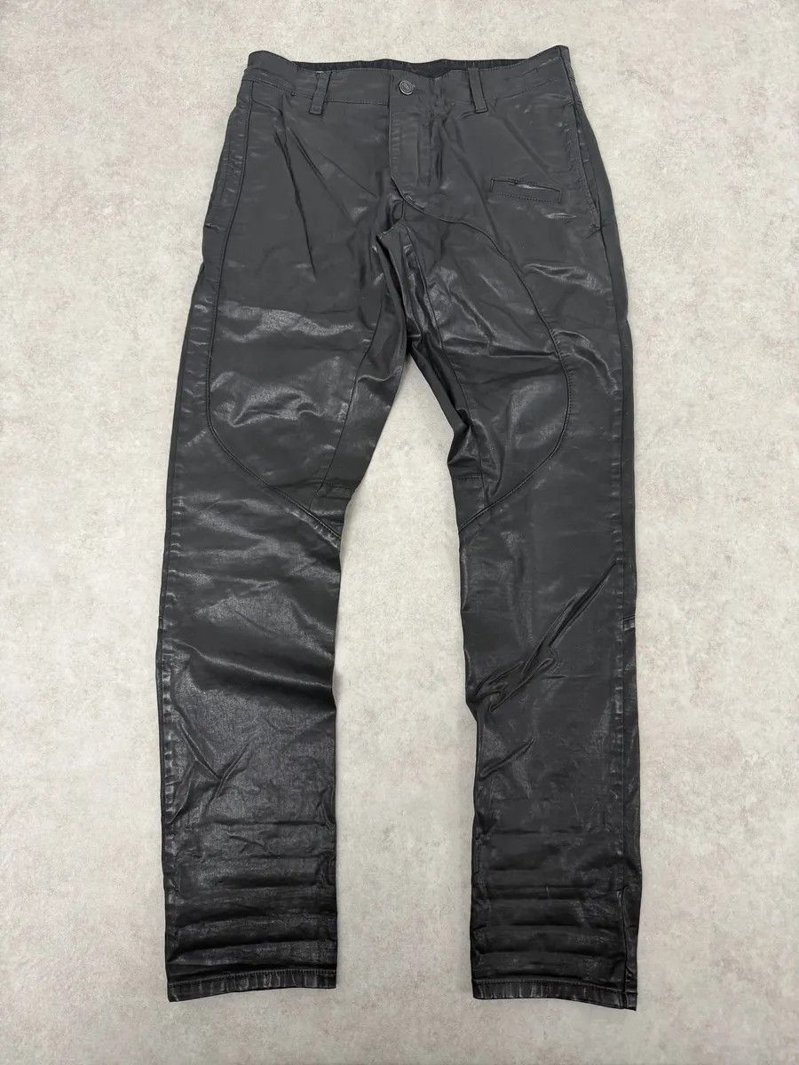 Dirk Bikkembergs 2010s Dirk Bikkembergs Black Waxed Slim Obscure Pants Size US 30 / EU 46 - 2 Thumbnail
