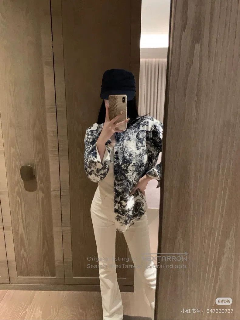 Dior Dior White full printed pattern long-sleeved shirt Size XXS / US 00 / IT 34 - 6 Thumbnail