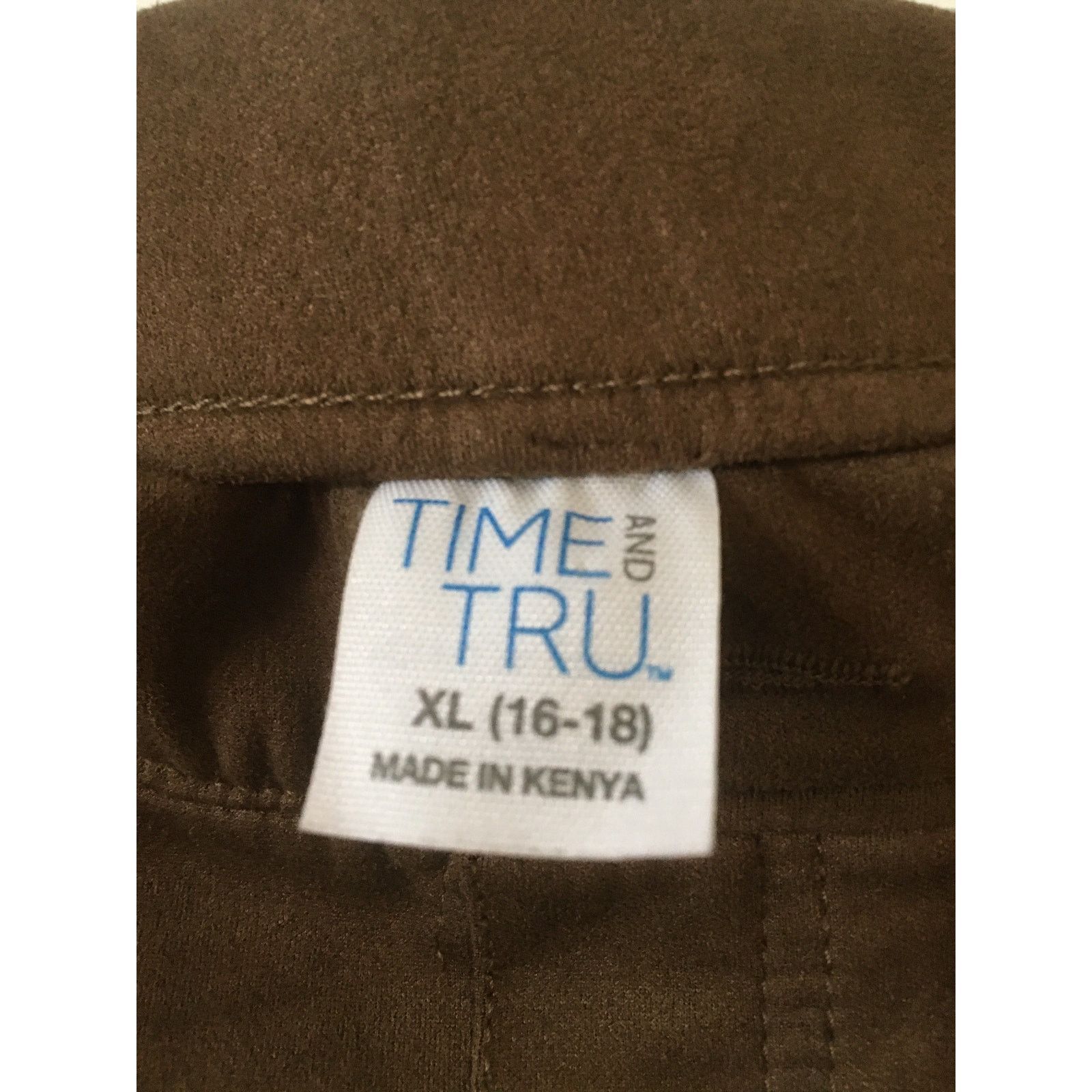 Other Time and Tru XL 16–18 Faux Suede Brown Pull On Skinny Pants Size 36" / US 14 / IT 50 - 3 Thumbnail