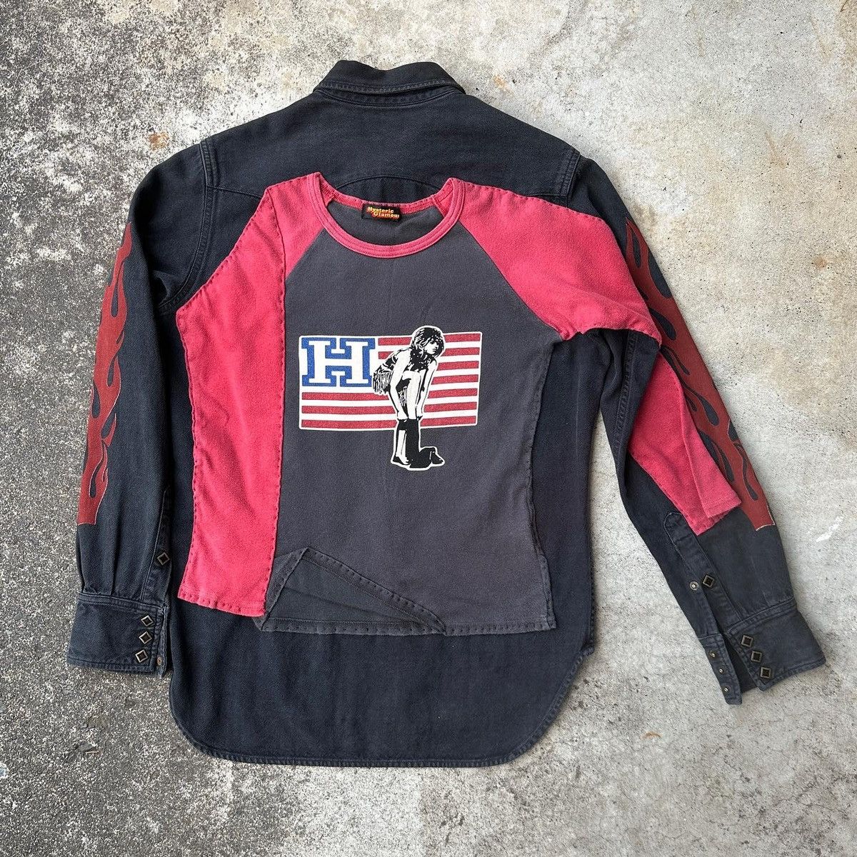 Hysteric Glamour × Kapital × Kapital Kountry Kapital x Hys American flag long sleeve western flames shirt Size US L / EU 52-54 / 3 - 2 Thumbnail
