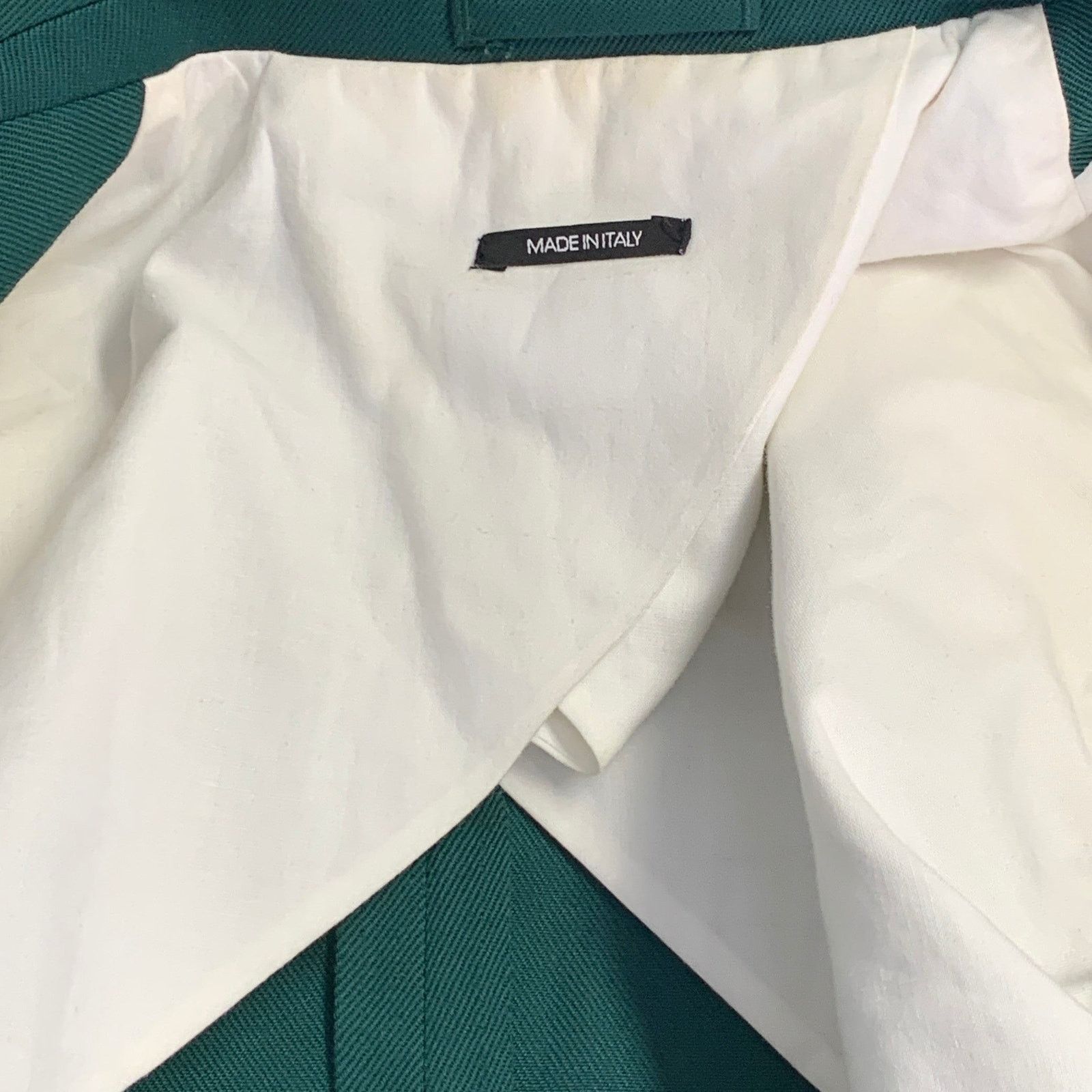Calvin Klein 205W39NYC Green Wool Twill Double Breasted Peak Lapel Sport Coat Size 36R - 10 Thumbnail