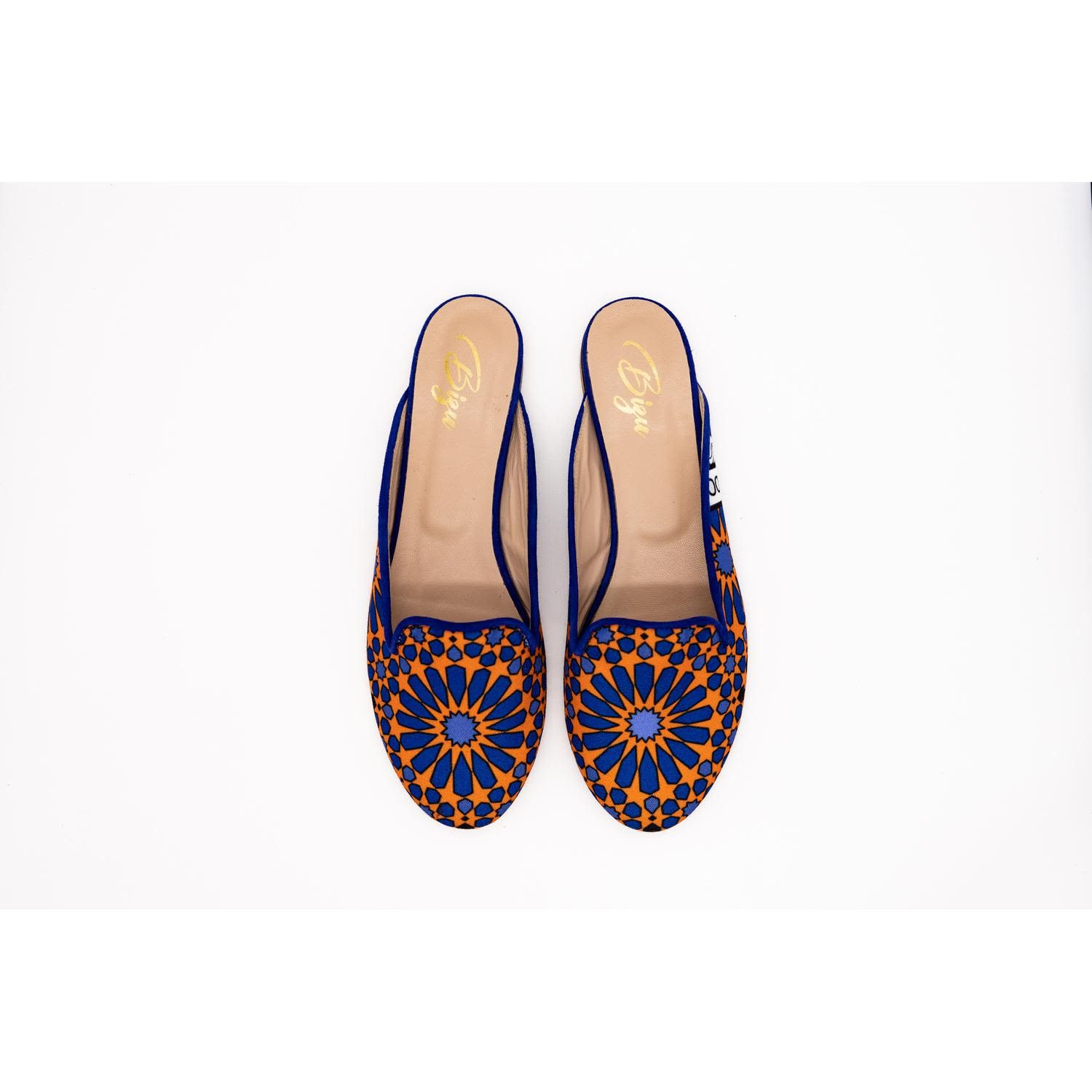 BIZU Chic Mule, Slip On - Orange & Blue, Sole Size US 9 / IT 39 - 1 Thumbnail