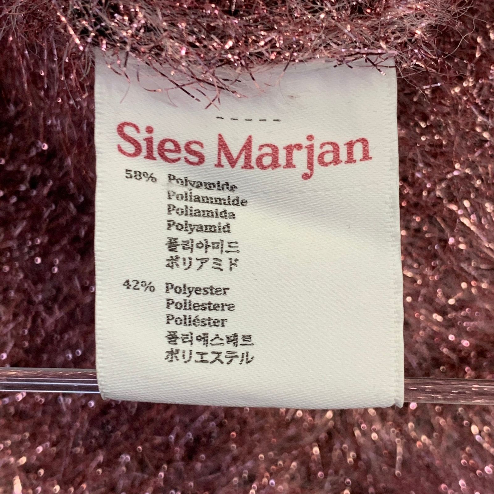 Sies Marjan S Pink Polyamide Blend Metallic Crew Neck Pullover Size S / US 4 / IT 40 - 6 Thumbnail