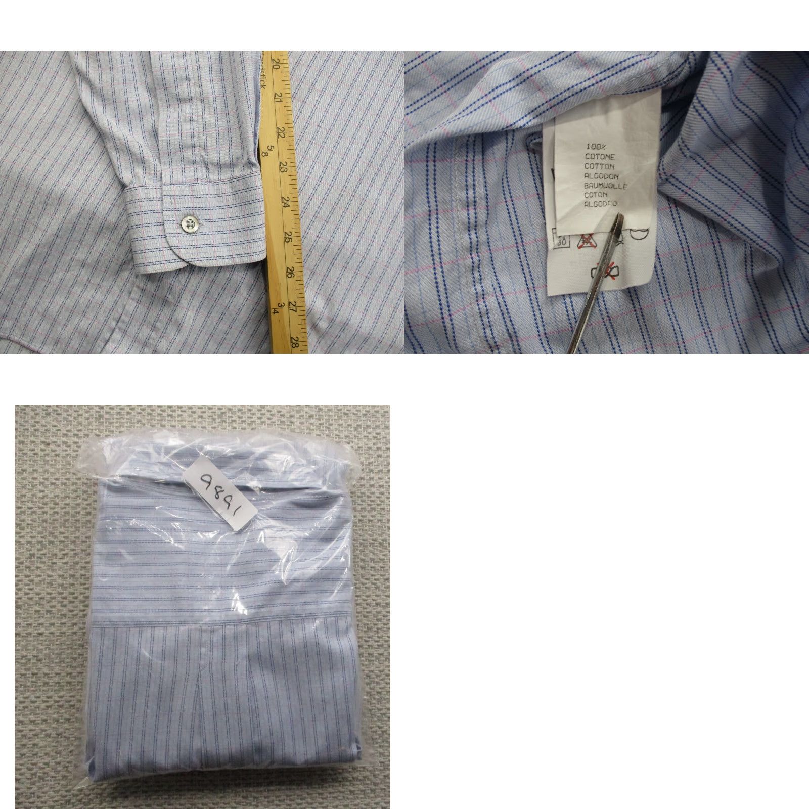 Ermenegildo Zegna Ermenegildo Zegna Shirt Mens XL Check Button Down Dress Made in Italy Blue Size 46R - 9 Thumbnail