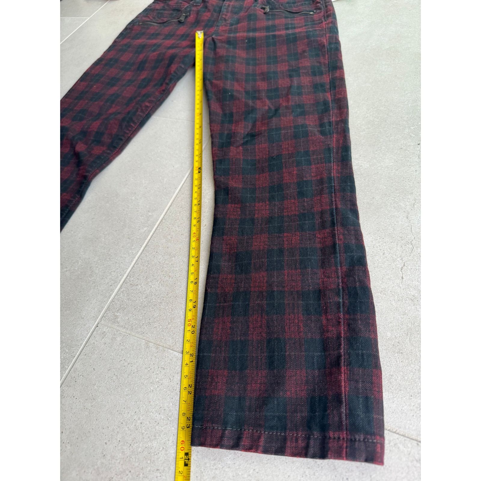 Joe's Joe's Jeans Coated Plaid Check, Skinny Ankle Denim Red/Black Size 25" / US 0 / IT 36 - 4 Thumbnail