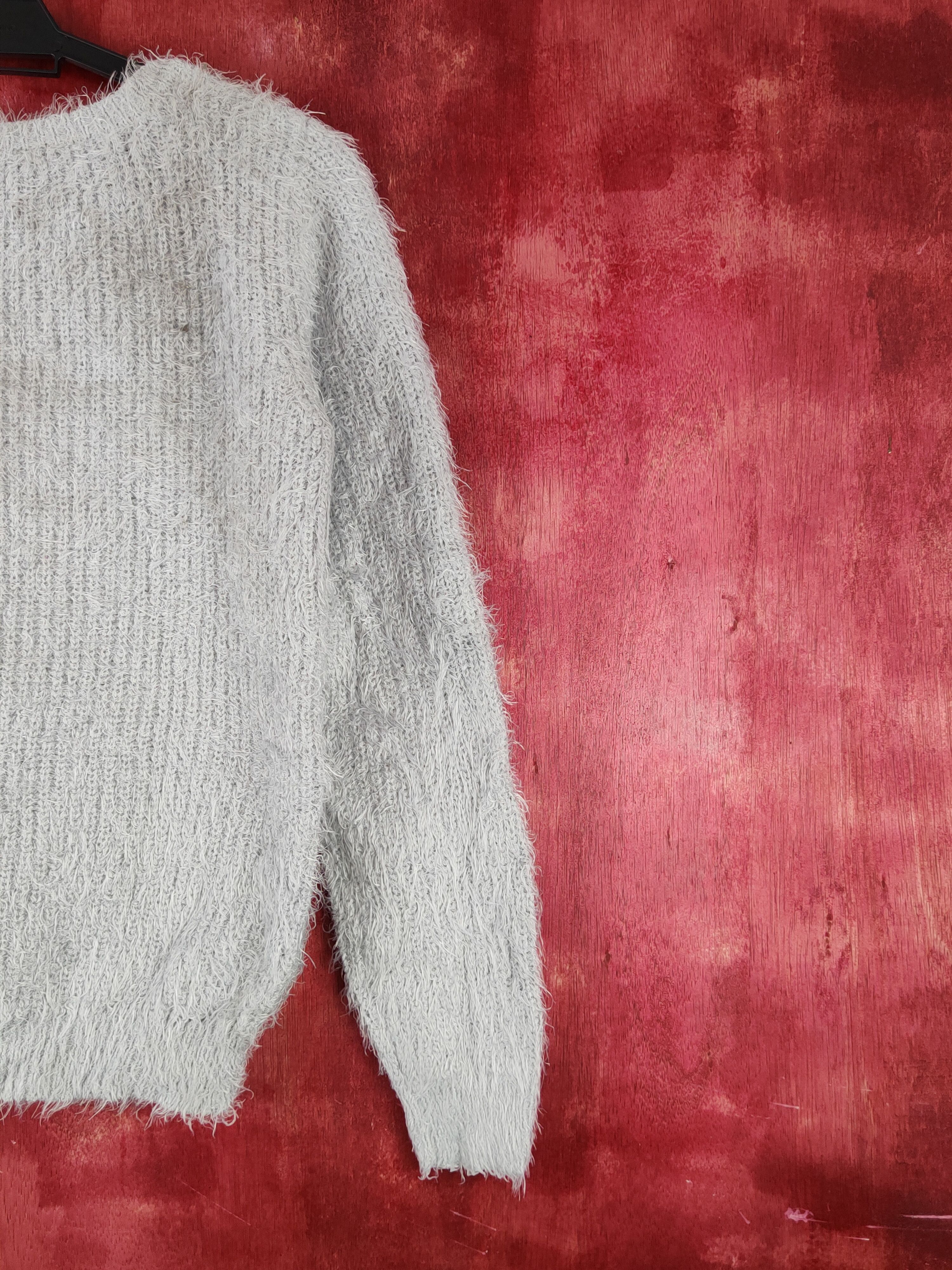 Homespun Knitwear × Japanese Brand × Vintage Cutie Blondie Gray Shag Shaggy Fur Mohair Knitwear #S1918 Size M / US 6-8 / IT 42-44 - 9 Thumbnail