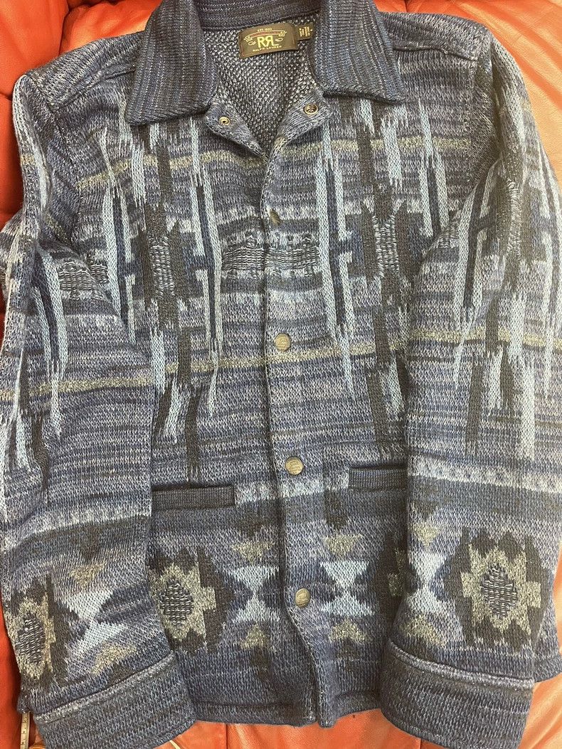 RRL Ralph Lauren RRL Ralph Lauren Indigo Workshop Jumper Blue Stained India Size US M / EU 48-50 / 2 - 2 Thumbnail
