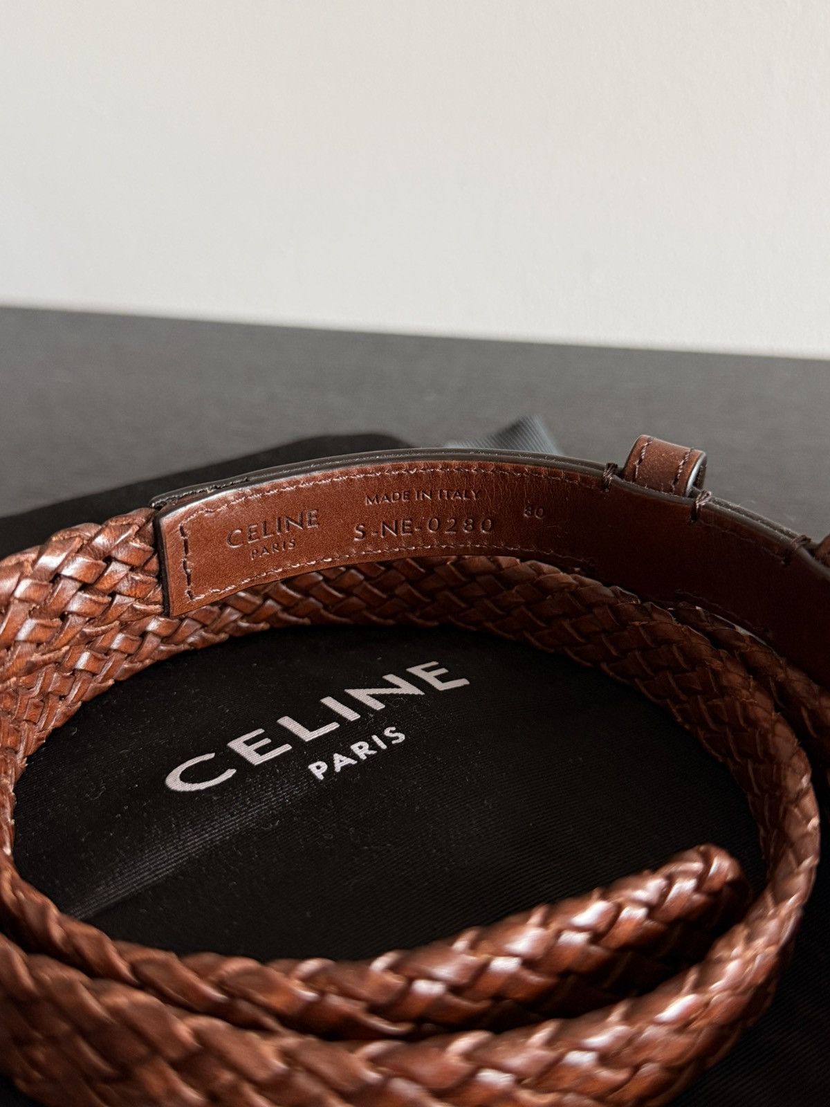 Celine SS20 Braided Leather Belt Size 28 - 2 Thumbnail