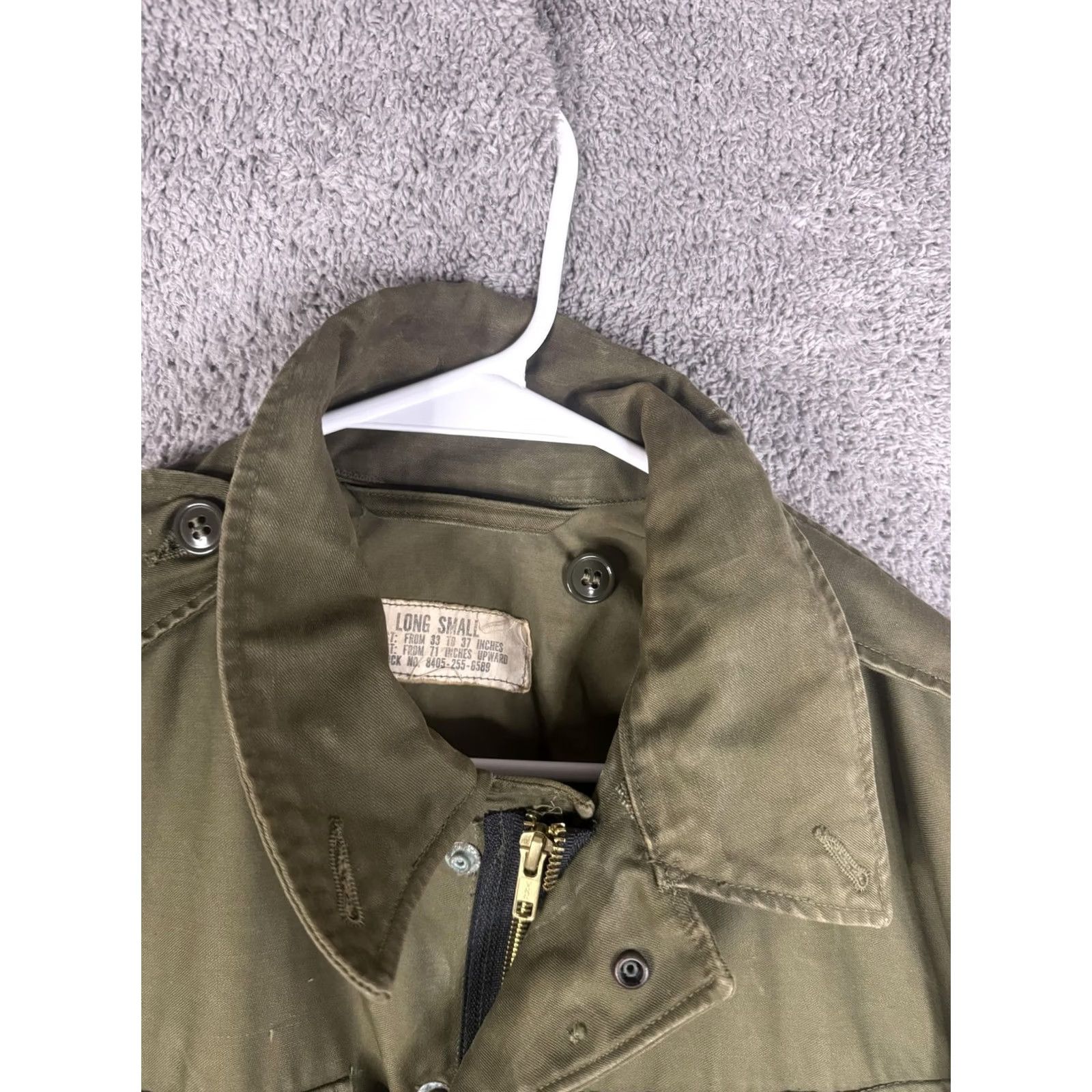 Olive VINTAGE US Army M-1951 Field Jacket Mens Long Small Olive Green Coat 1950s Size US S / EU 44-46 / 1 - 6 Thumbnail