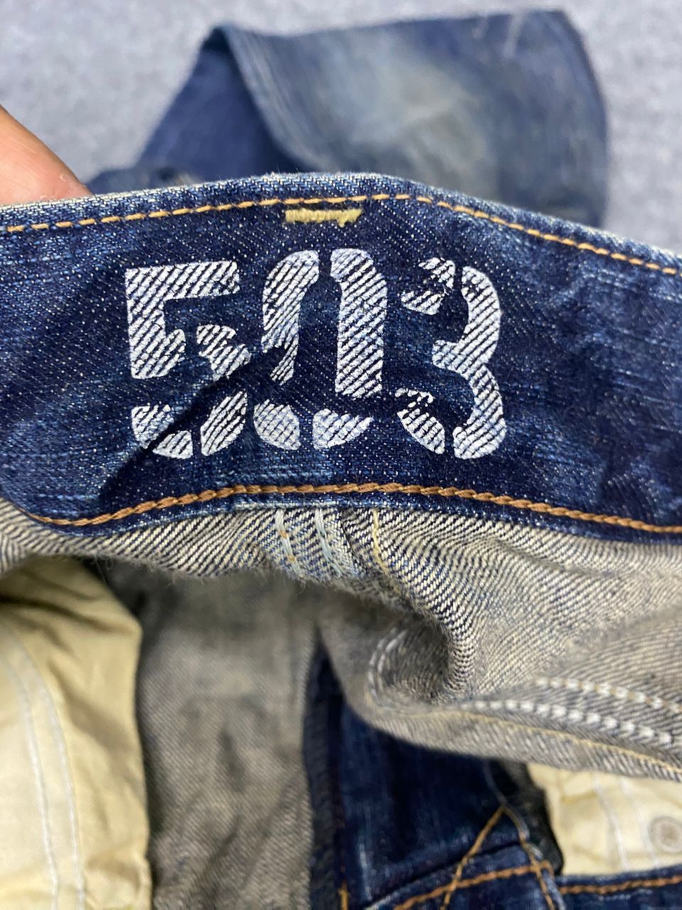 Edwin 💥Flare💥Vintage Edwin 503 Blue Trip Distressed denim Size US 35 - 15 Thumbnail