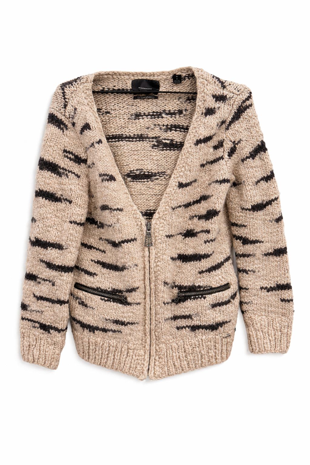 Maison Scotch Maison Scotch Tiger Print Wool Zip Cardigan Sweater - Rare Size XS / US 0-2 / IT 36-38 - 1 Thumbnail