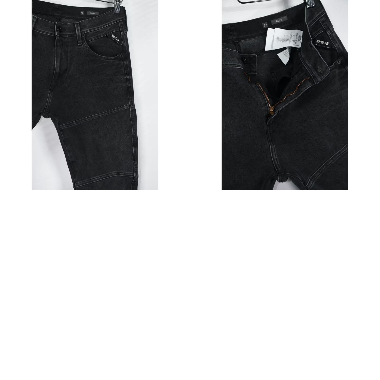 Replay REPLAY HYPERFLEX RHUSH Jeans Slim Men W32 L32 Black Skinny 32in Inseam 80% Cotton 13% Polyester 7% Elastane Slim Fit Tailored Vintage N/A Size US 32 / EU 48 - 8 Thumbnail