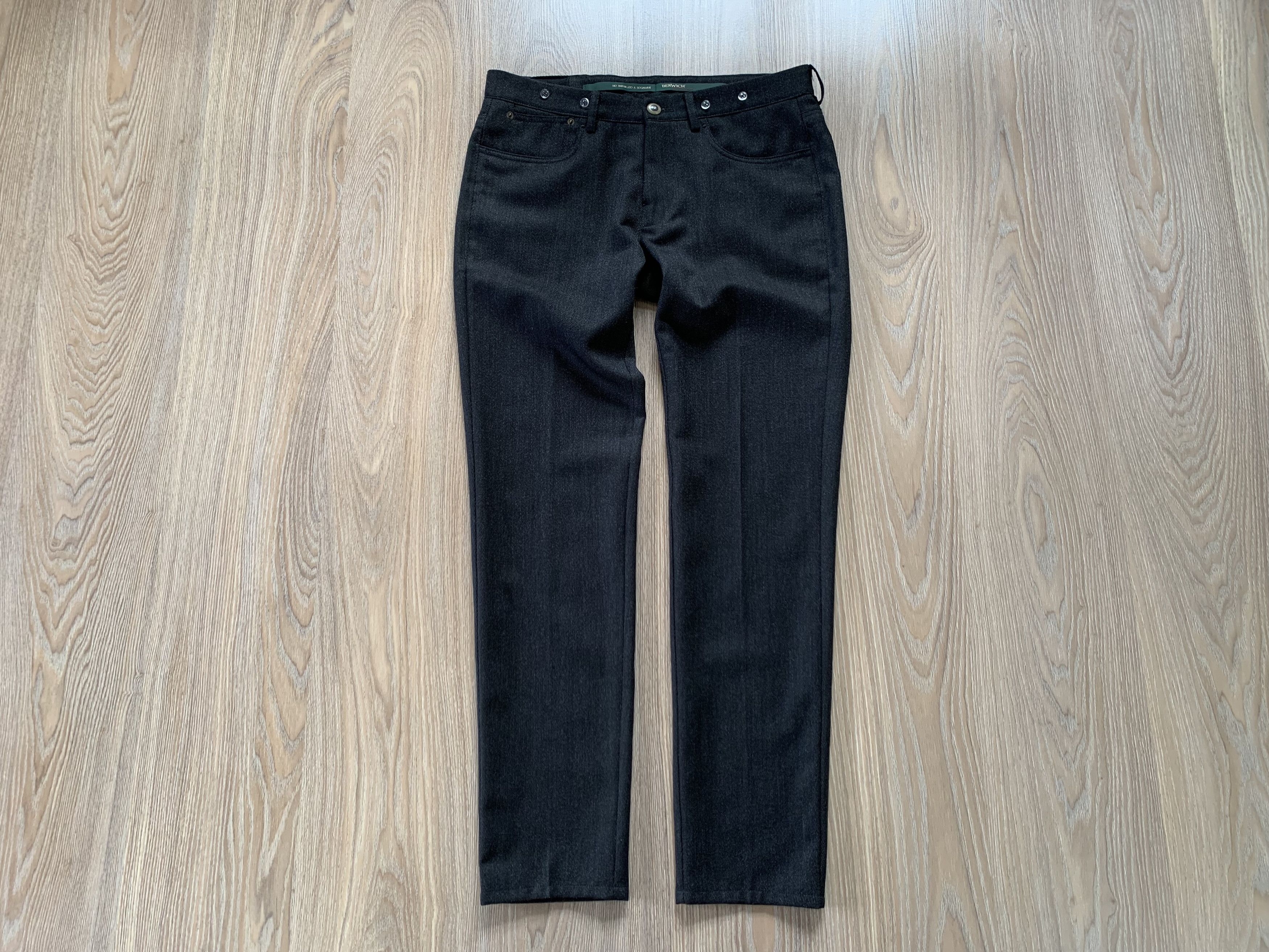 Vintage Berwich Mens Dark Grey Wool Pants Size US 32 / EU 48 - 2 Thumbnail