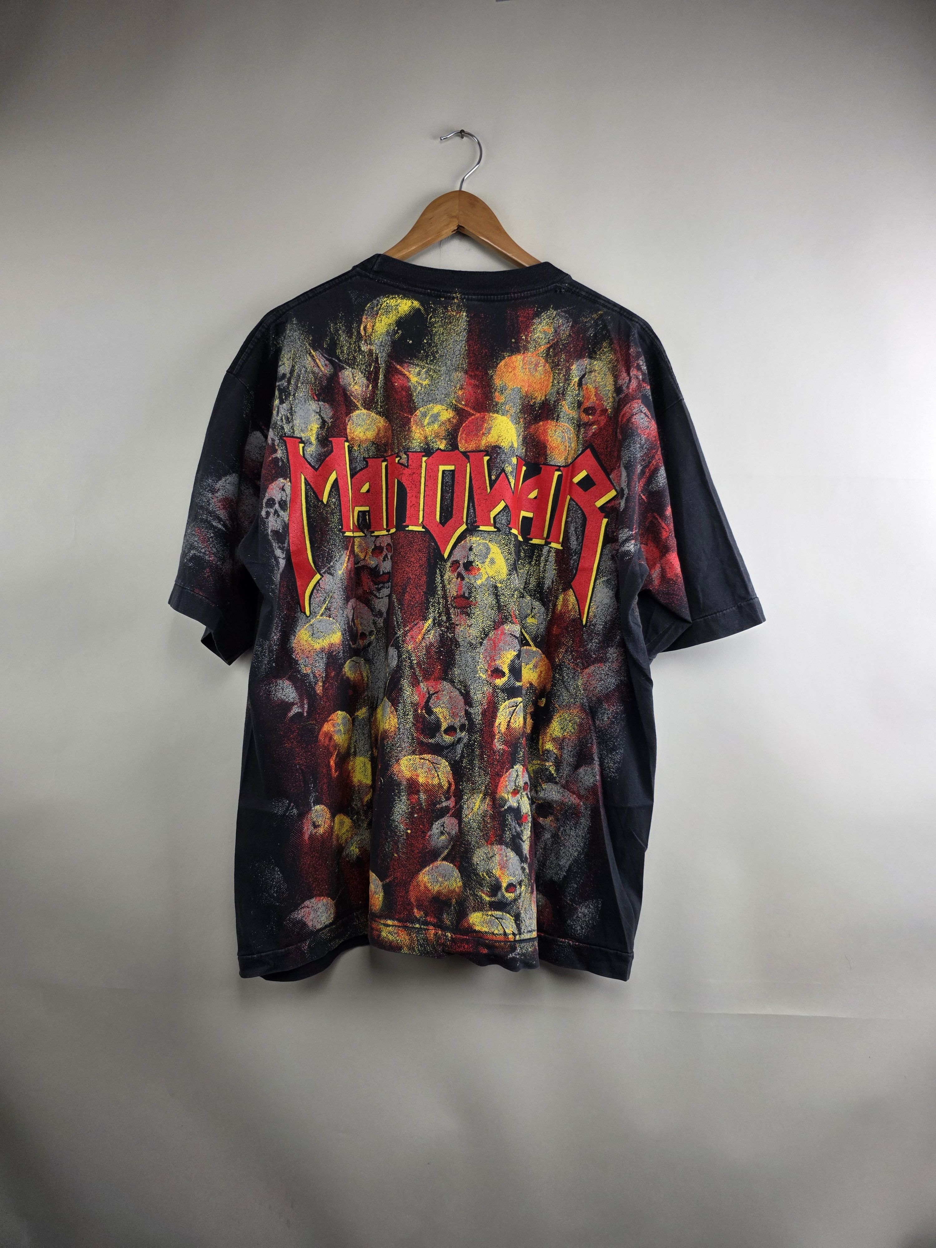 Band Tees × Vintage 90s Manowar All over print XL 24" 29.5" Size US XL / EU 56 / 4 - 6 Thumbnail