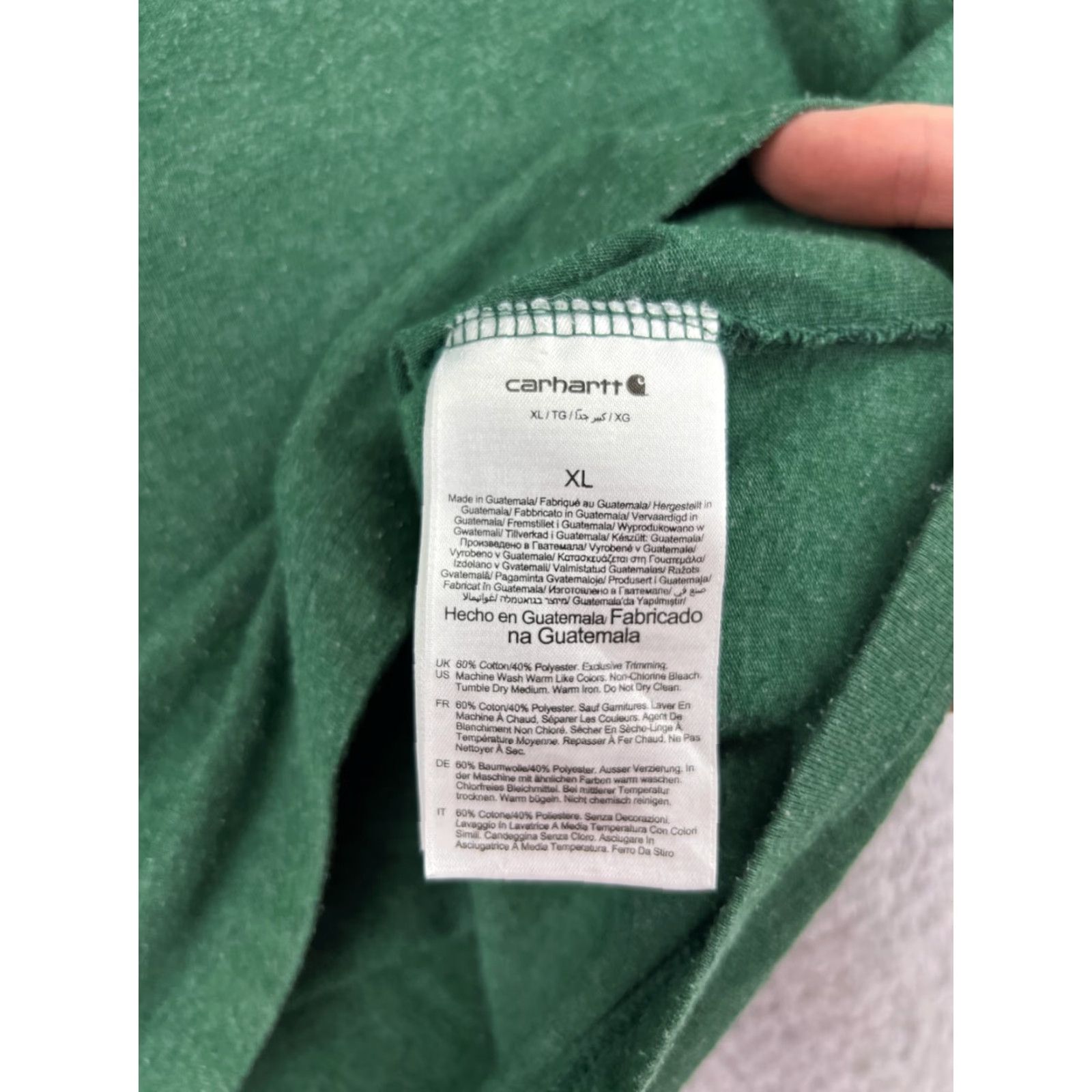 Carhartt Carhartt Shirt Men Extra Large Green Short Sleeve Pocket Crew Neck Cotton Blend T-Shirt Embroidered Logo Size US XL / EU 56 / 4 - 4 Thumbnail