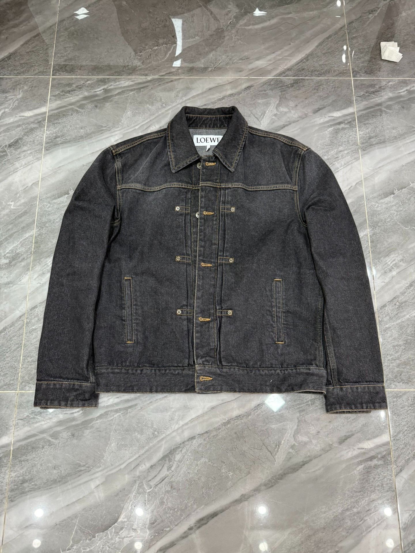 Loewe Loewe Black leather logo jacket with markers on the back ja Size US S / EU 44-46 / 1 - 2 Thumbnail