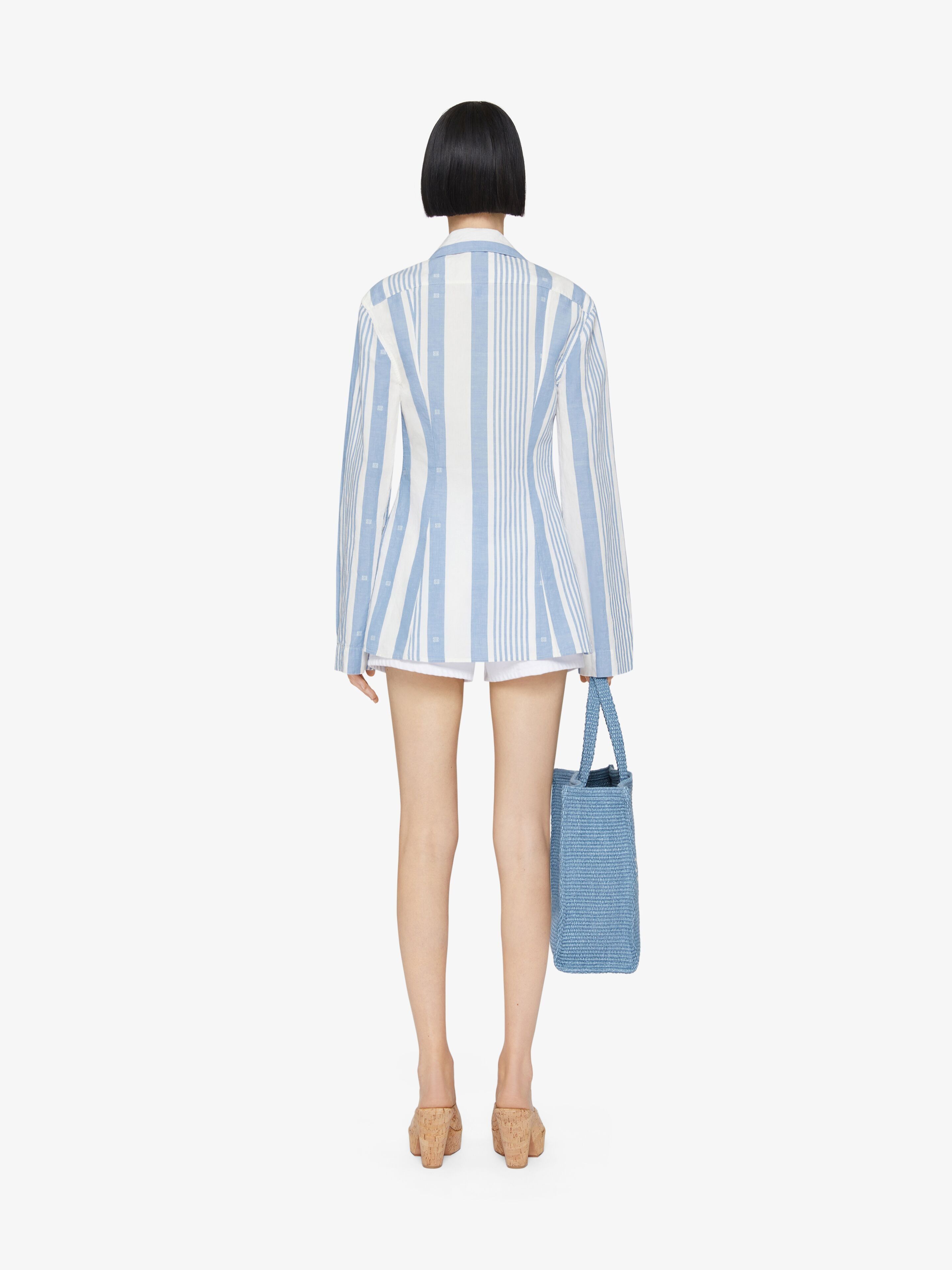 Givenchy oc11z0725 Shirt in Blue/Off White Size XXS / US 00 / IT 34 - 4 Thumbnail