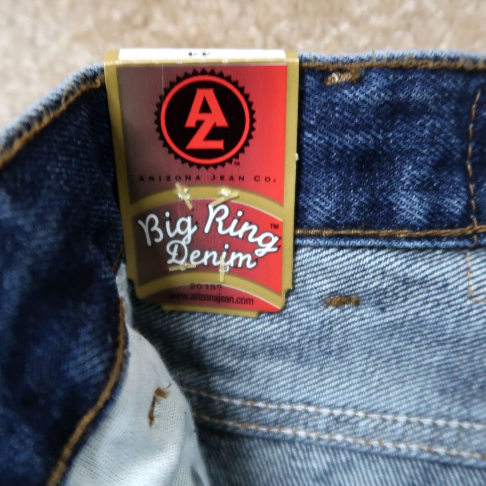 Vintage Arizona Jeans Vintage Big Ring Denim Relaxed Straight Jeans 44x32 Men Blue 90s Grunge Rockabilly 5-Pocket Zip Button Baggy Casual Size US 44 / EU 60 - 5 Thumbnail