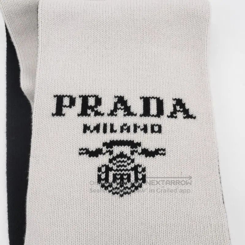Prada Prada Logo Fringed Double-Sided Scarf. Size ONE SIZE - 4 Thumbnail