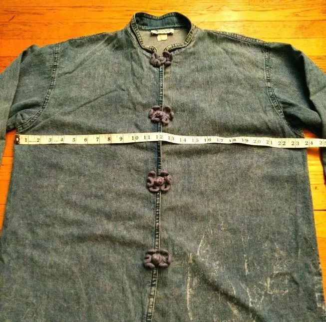 Vintage Vintage 90s MARSHA SPORT Dress Blue L Distres Flower Buttons Size L / US 10 / IT 46 - 10 Thumbnail