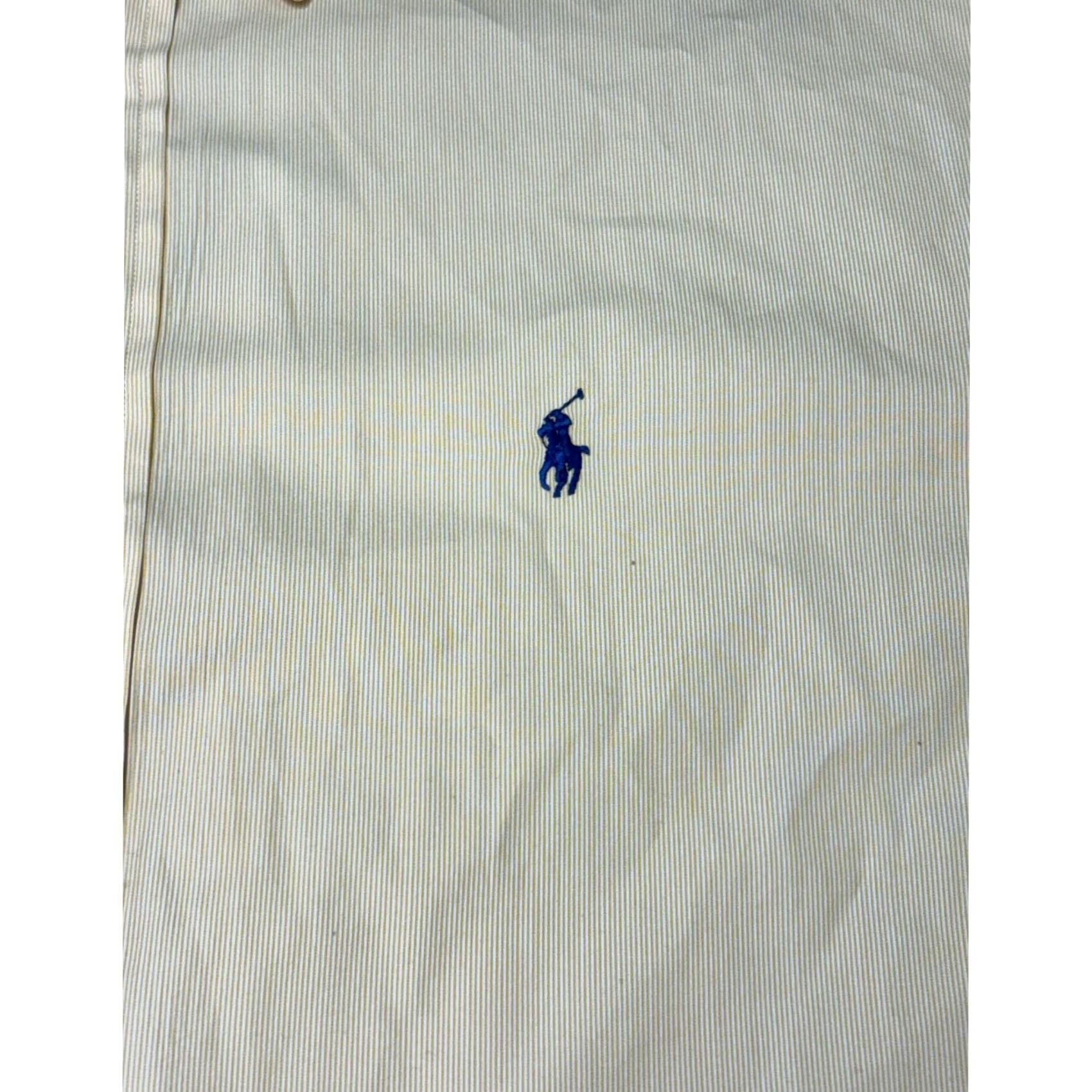Ralph Lauren Ralph Lauren Mens Button-Down Shirt Yellow Striped Classic Fit 2XL Cotton Shirt Mens Size US XXL / EU 58 / 5 - 2 Thumbnail