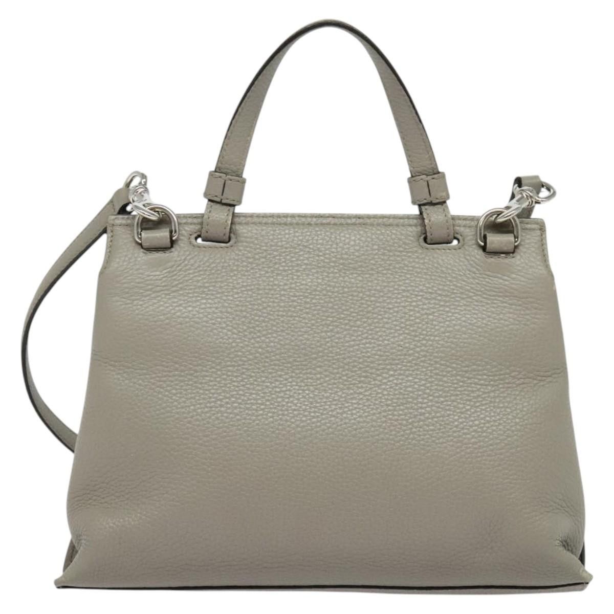 Gucci GUCCI Bamboo Daily Hand Bag Leather Gray Silver Size ONE SIZE - 3 Thumbnail
