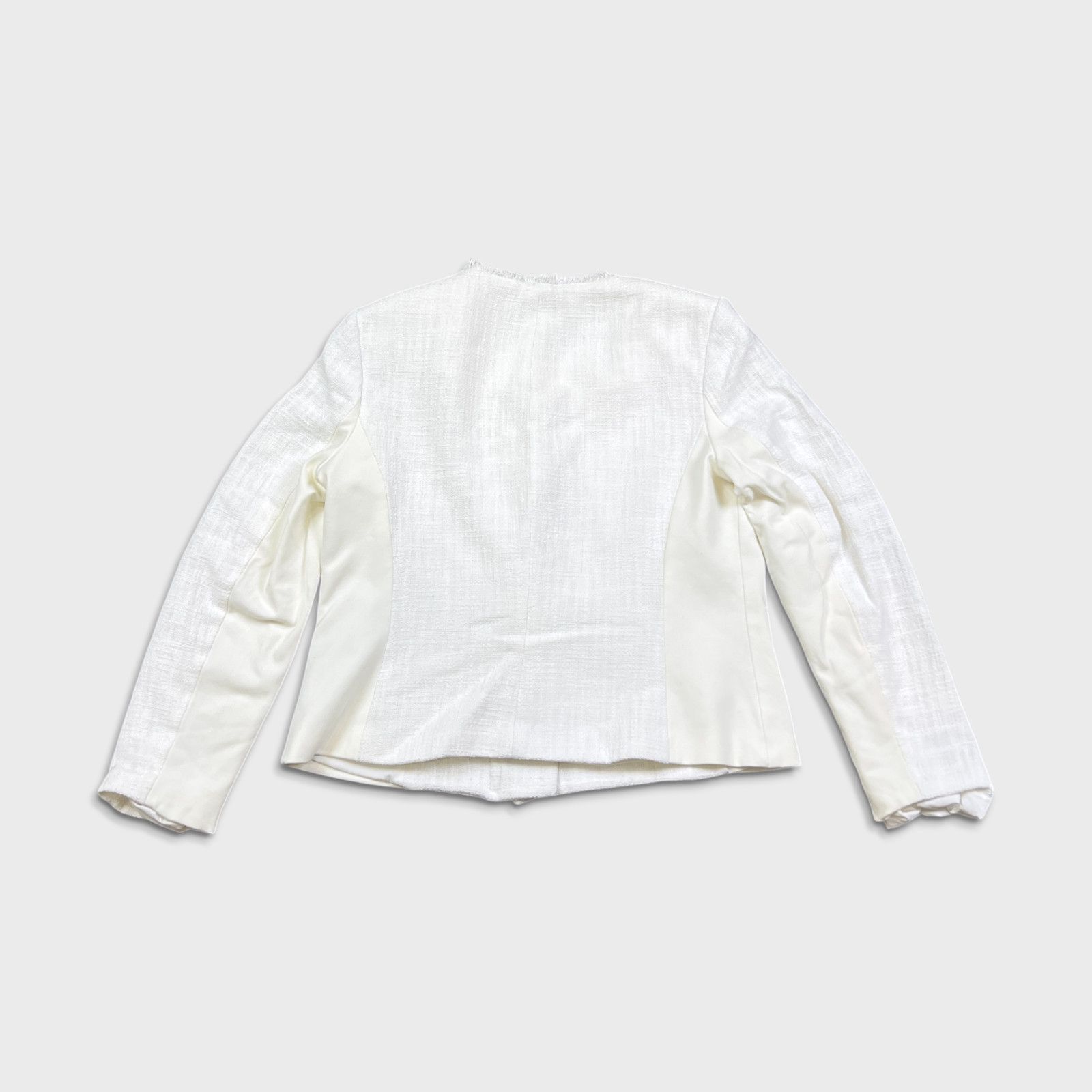 Karl Lagerfeld Karl Lagerfeld Paris Jacket sz 14 Fringed Tweed Zip Coat Size XL / US 12-14 / IT 48-50 - 6 Thumbnail