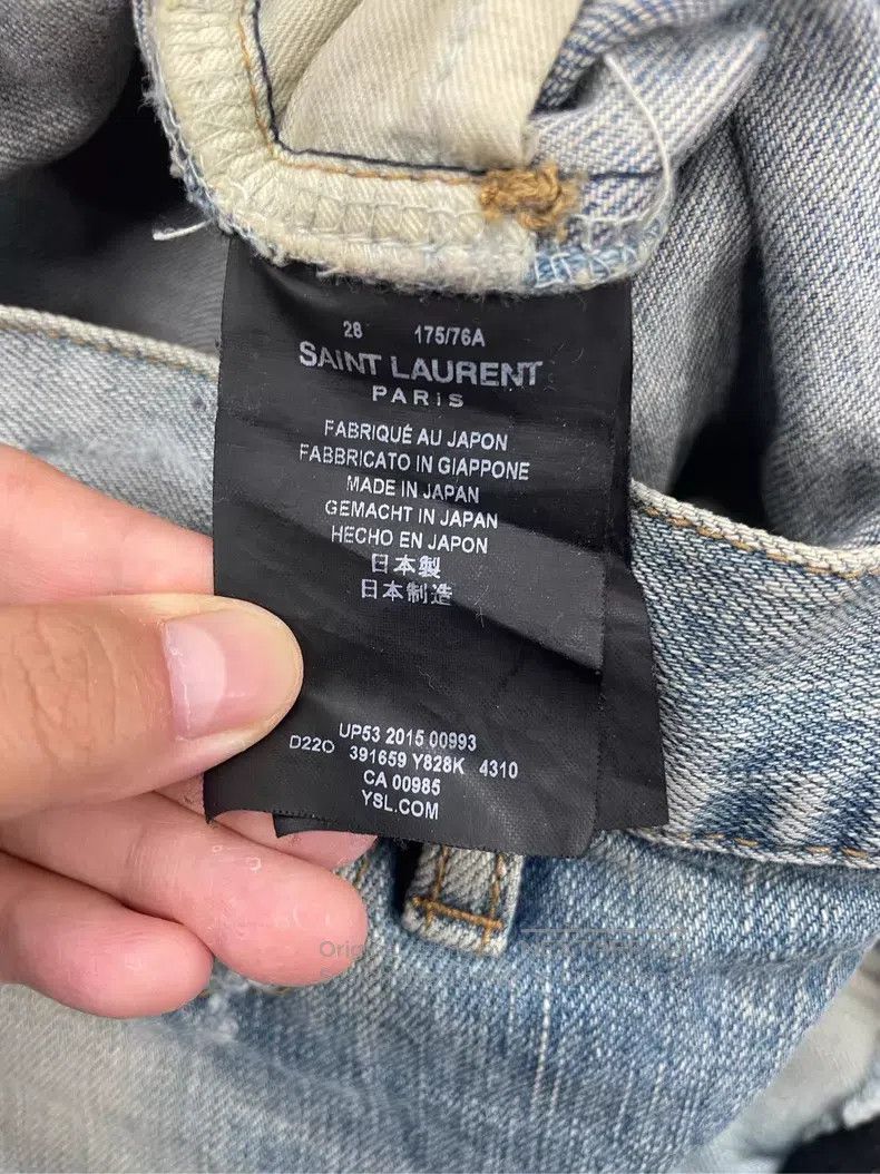 Saint Laurent Paris Saint Laurent Paris Destroyed Blue Cow Denim Jeans Size US 28 / EU 44 - 7 Thumbnail