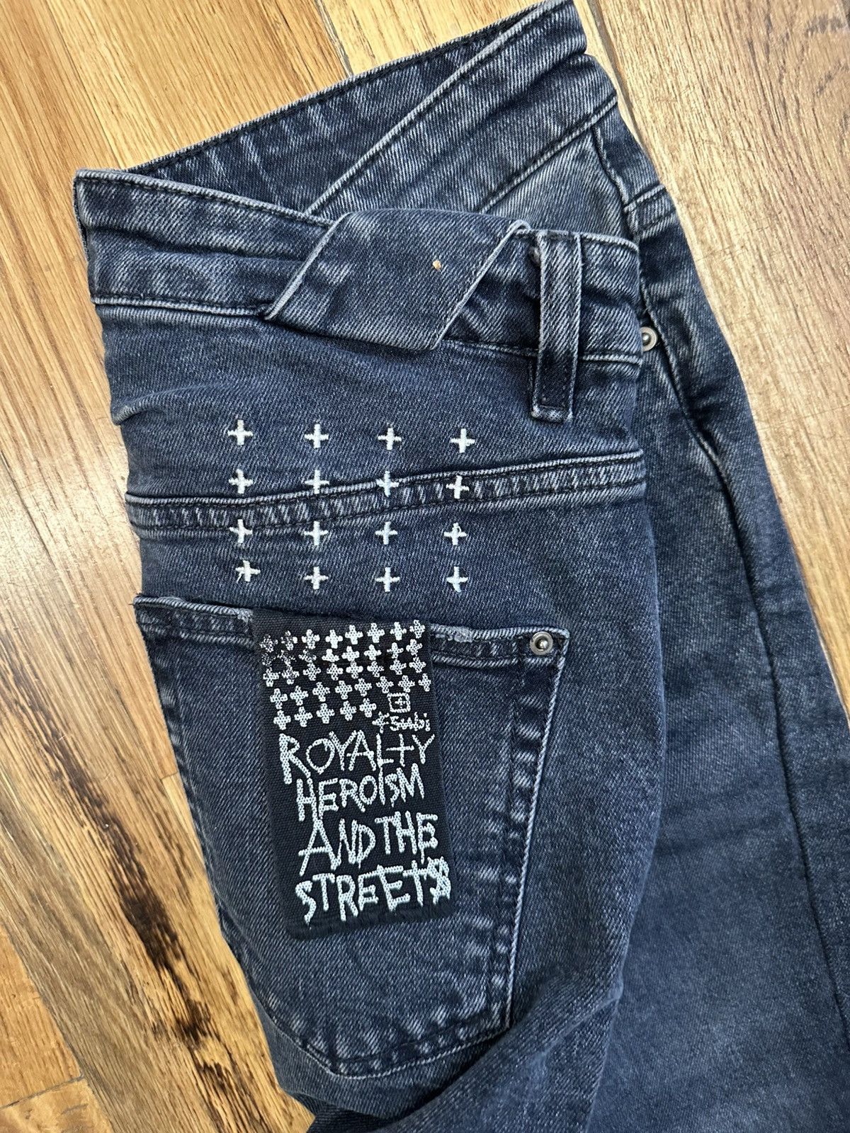 Ksubi Ksubi Knee Patched Navy Denim Jeans Size 28 Size US 28 / EU 44 - 4 Thumbnail