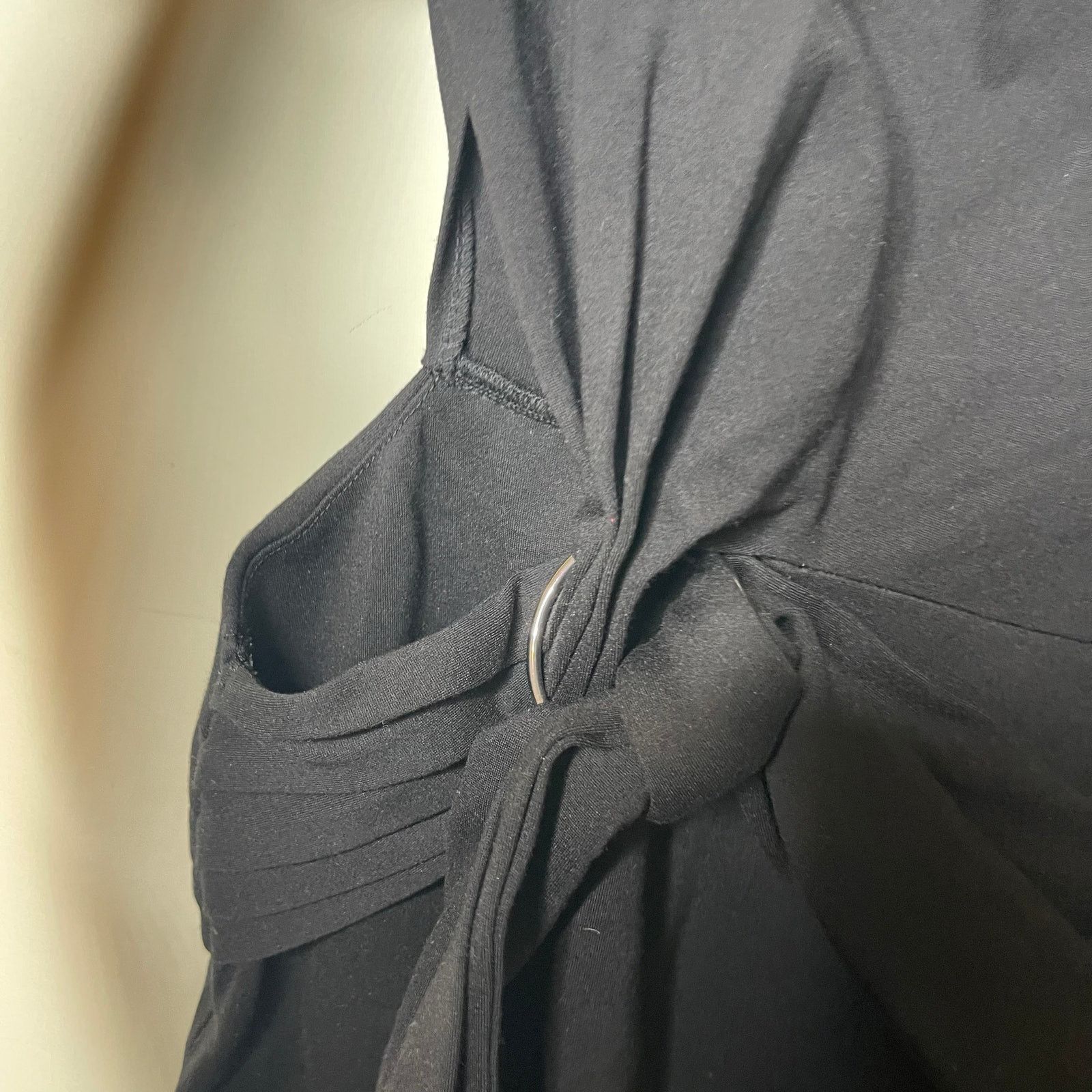 ALEXIS ALEXIS Jersey Black Stretch One-Shoulder Royale Midi Dress Size S / US 4 / IT 40 - 11 Thumbnail