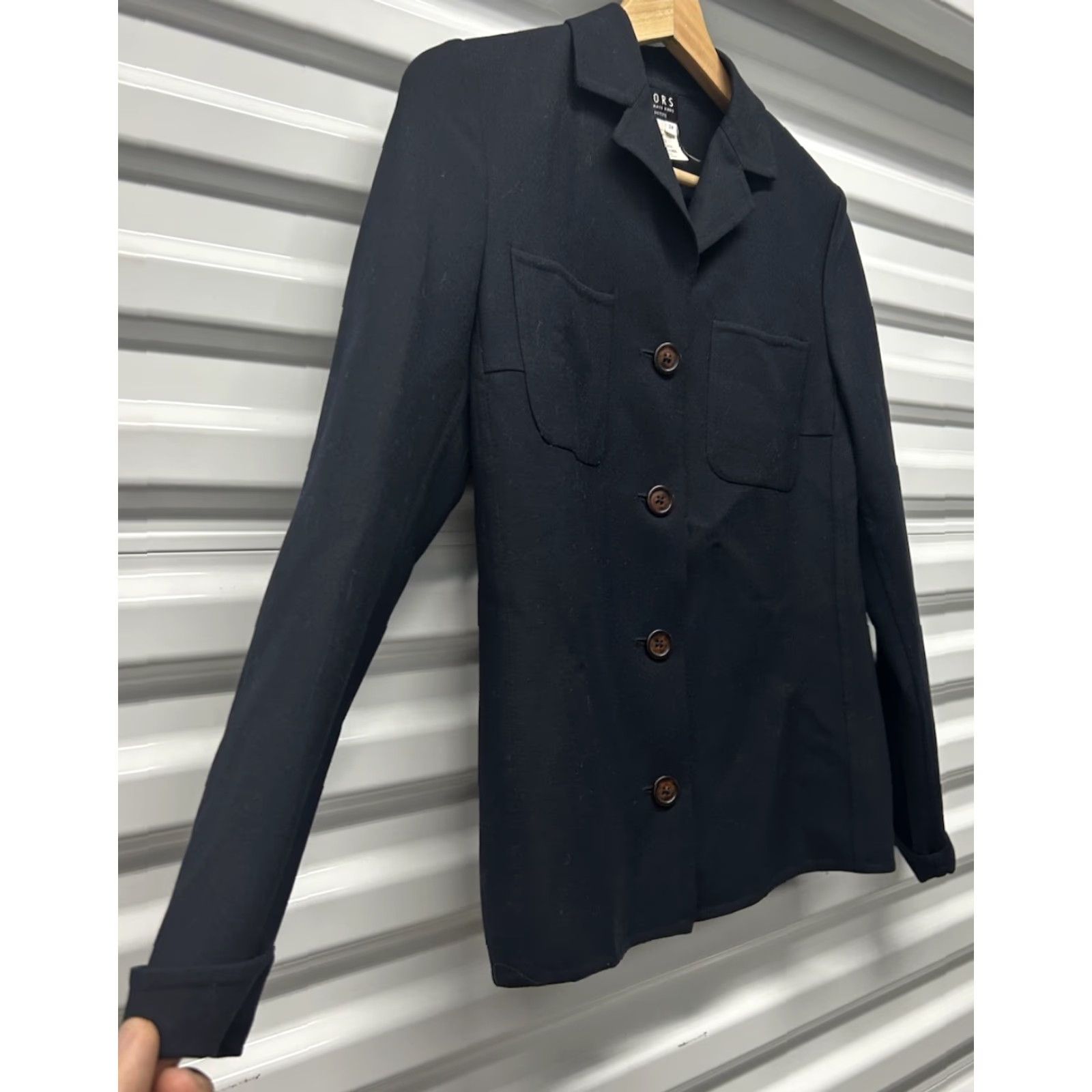 Michael Kors Womens Michael Kors Jacket Petites Navy Blue Wool Blend ButtonUp Size 2P Overcoat Womens Size XS / US 0-2 / IT 36-38 - 3 Thumbnail