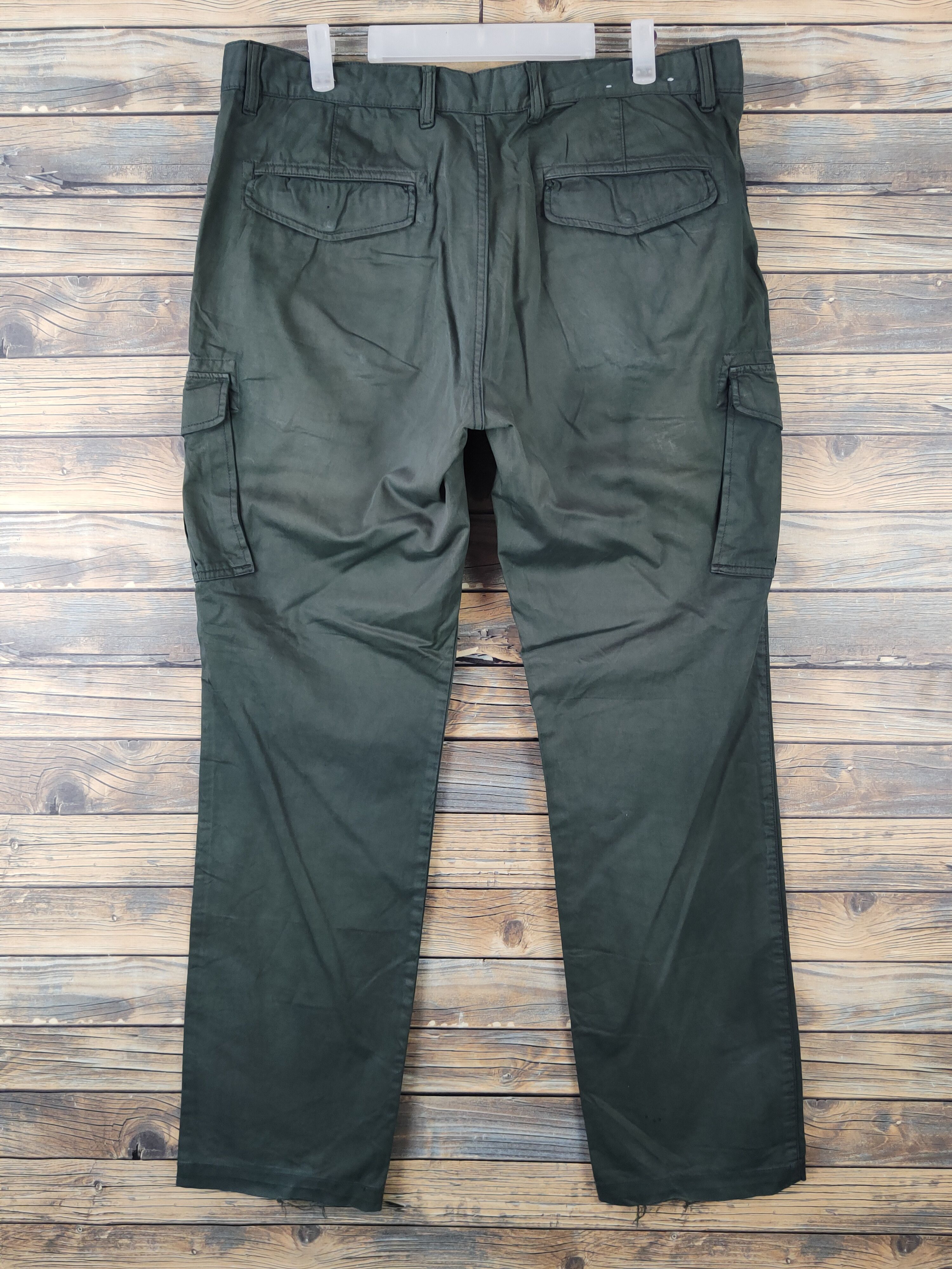 Japanese Brand DLL Uniqlo Green Multipocket Tactical Cargo Pants #239 Size US 35 - 7 Thumbnail