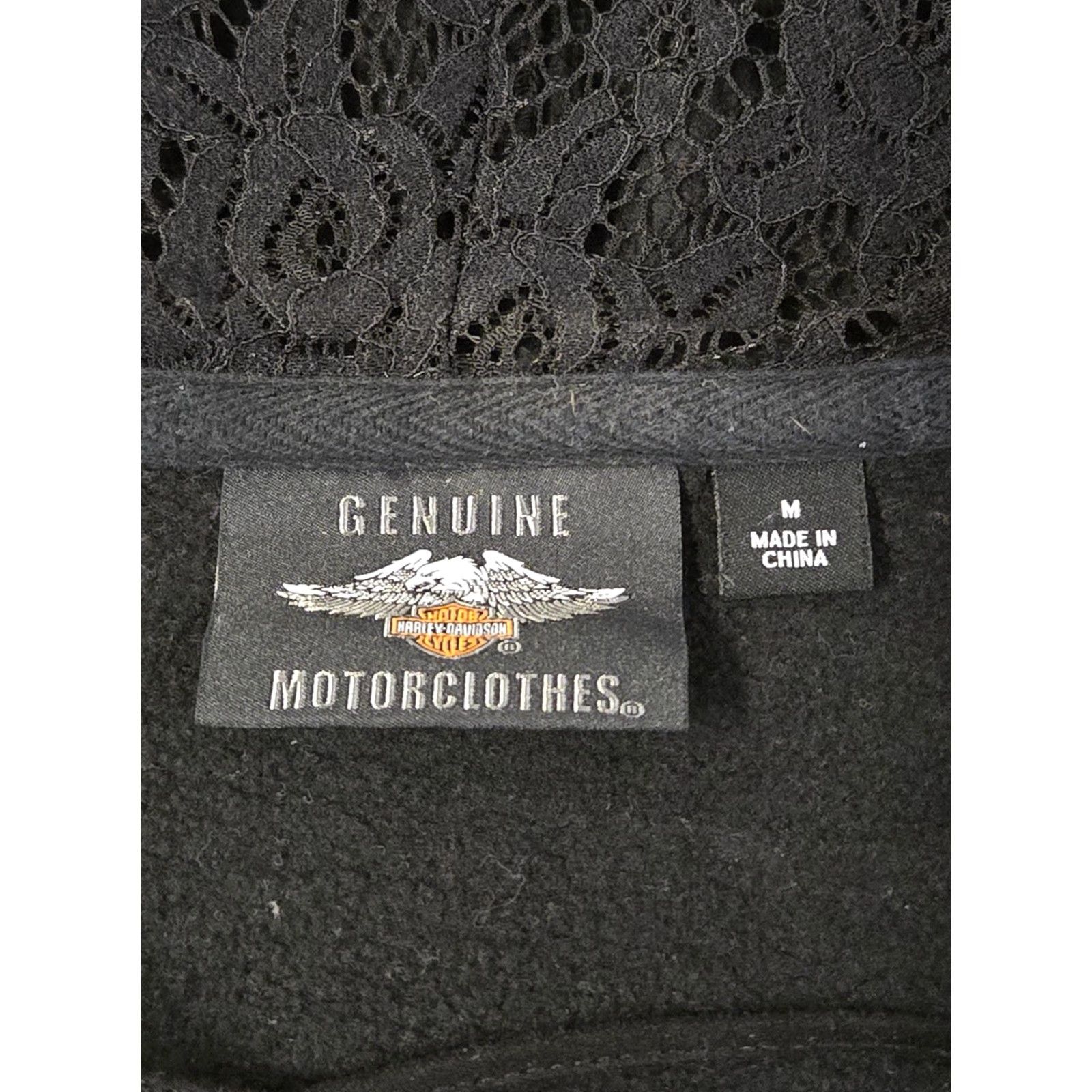 Harley Davidson Harley-Davidson Hoodie Womens Medium Black Lace Up Pullover Pink Heart Graphic Size M / US 6-8 / IT 42-44 - 5 Thumbnail