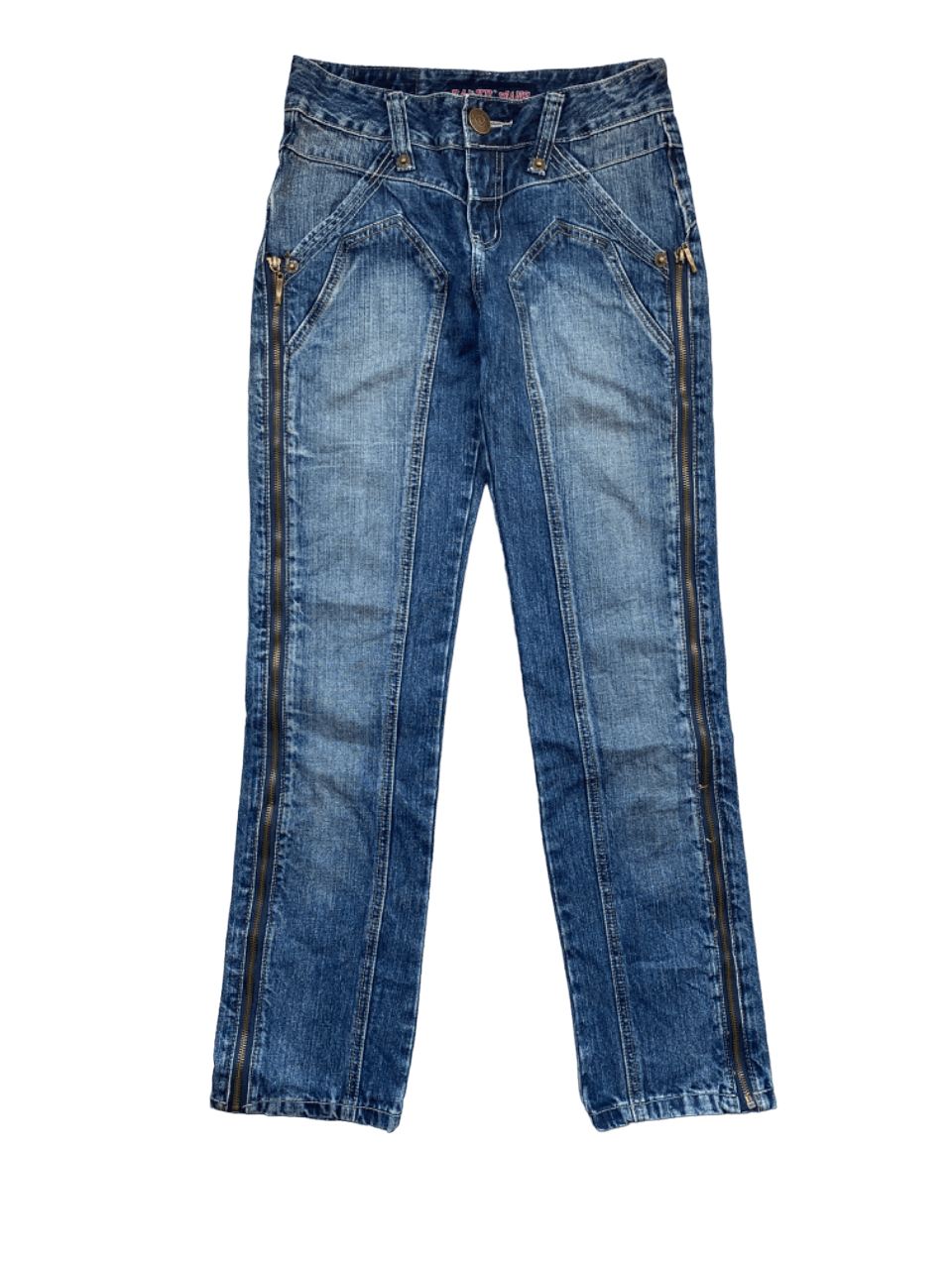 image of If Six Was Nine x Le Grande Bleu L G B Full Zipper Japanese Bai Yu Jeans in Denim, Women's (Size 28