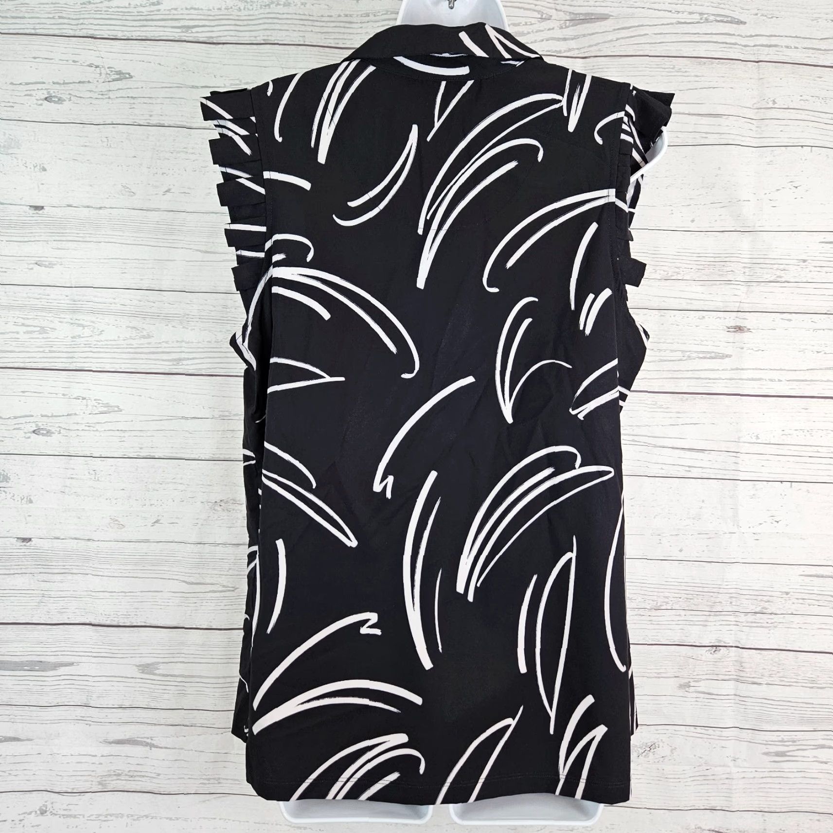 Vintage Chicos Womens Top Sz 14 Black Pleated Cap Sleeve Size XL / US 12-14 / IT 48-50 - 3 Thumbnail