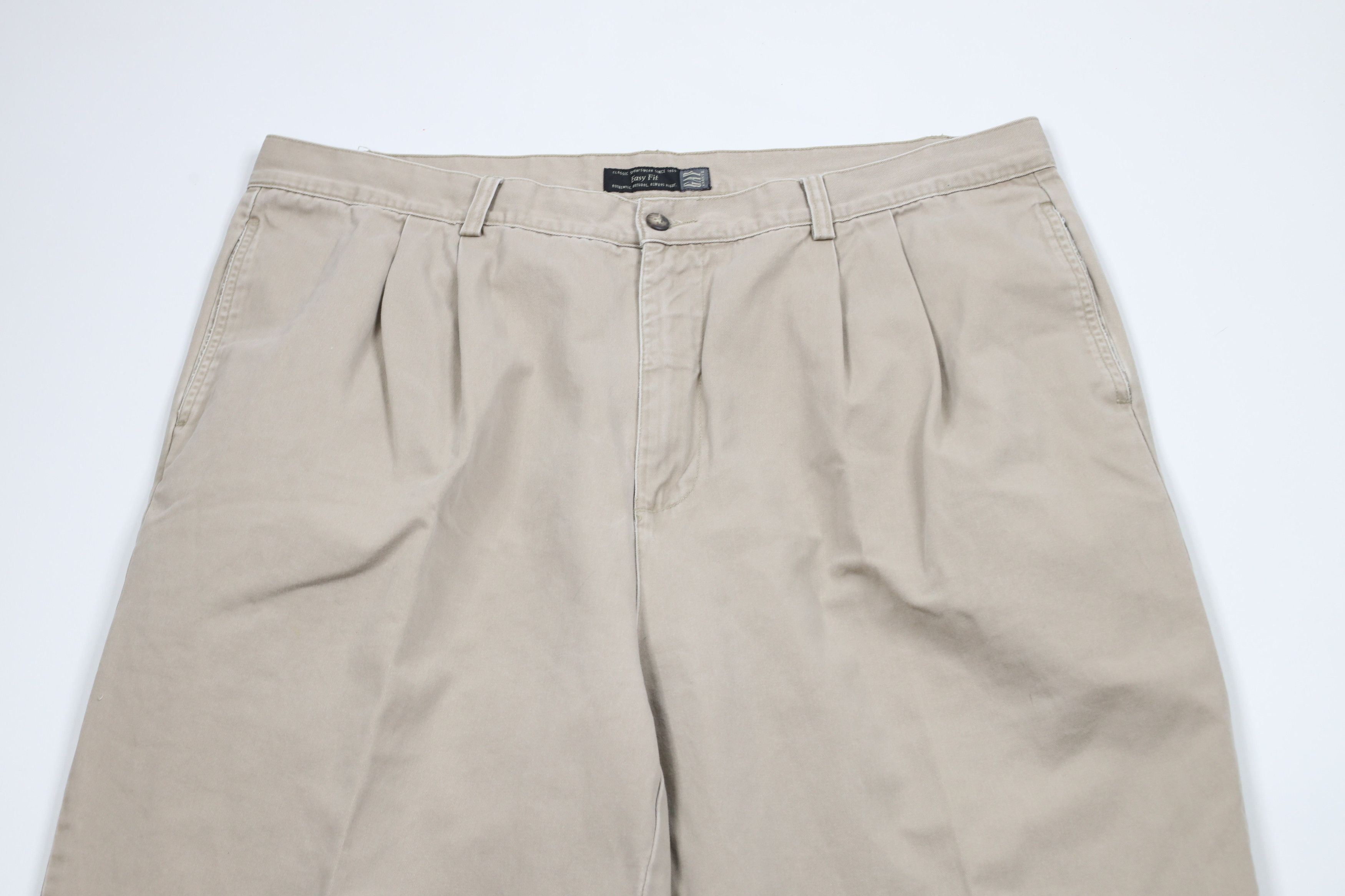 Gap × Vintage Vintage 90s Gap Pleated Cuffed Relaxed Fit Chino Pants Beige Size US 40 / EU 56 - 2 Thumbnail