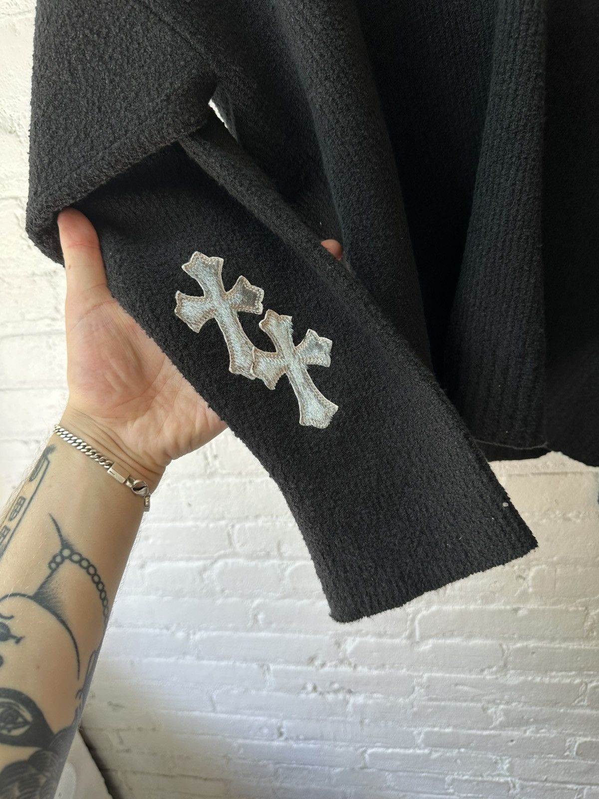 Chrome Hearts Chrome HEARTS 1/1 Cashmere VIP SPINE CROSS PATCH HOODIE Size US S / EU 44-46 / 1 - 6 Thumbnail