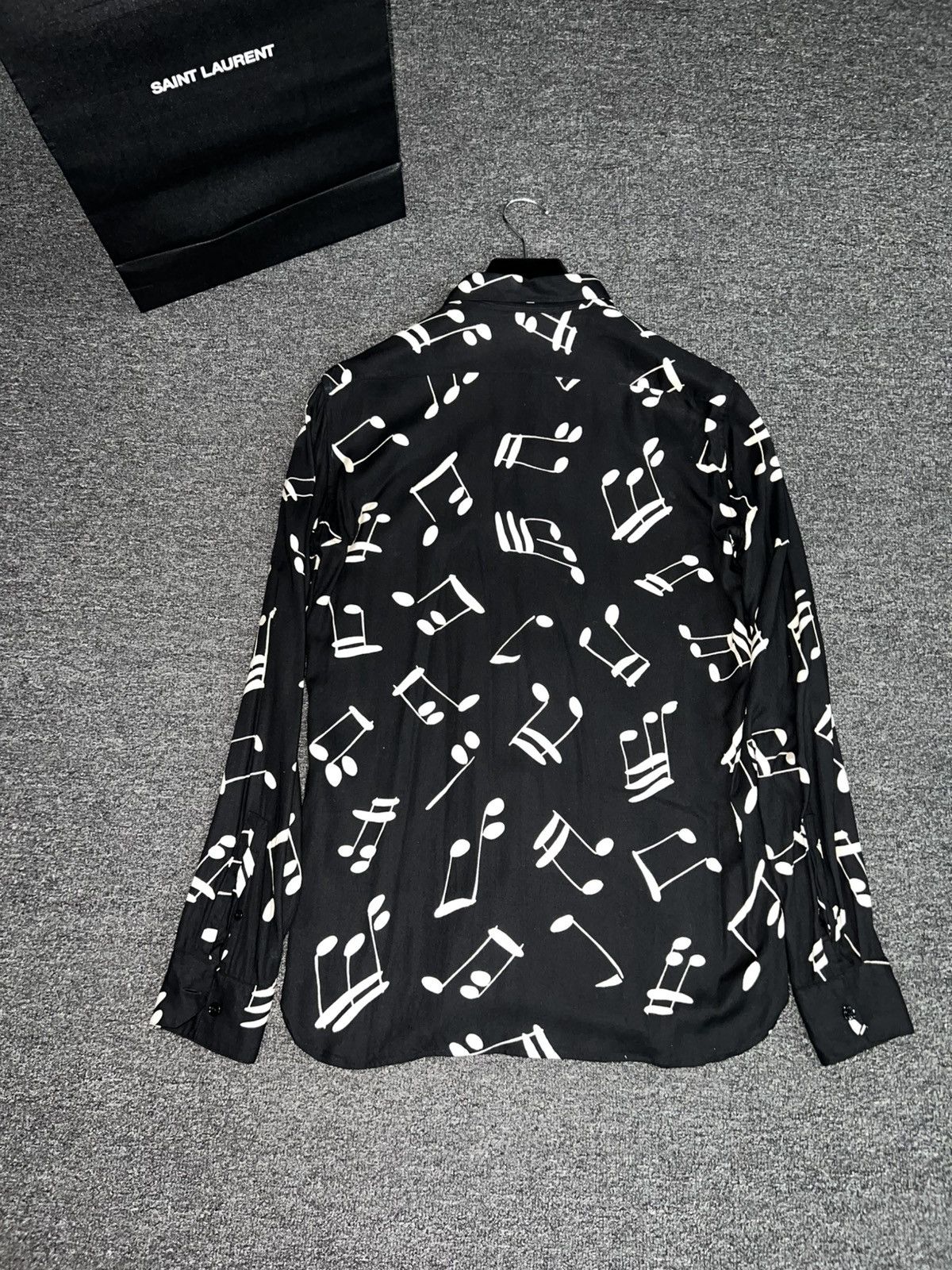 Hedi Slimane Saint Laurent Music Note Shirt Fw15 Size US M / EU 48-50 / 2 - 2 Thumbnail