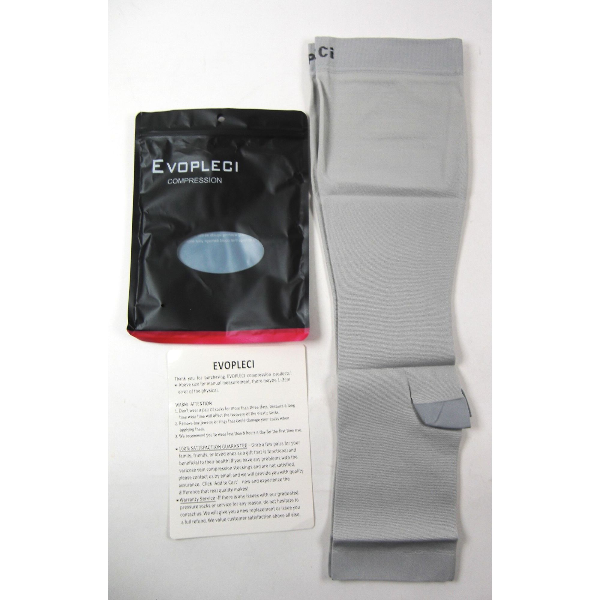 Other Medical Knee-High Wide Calf Open Toe Gray Compression Socks Size ONE SIZE - 2 Thumbnail