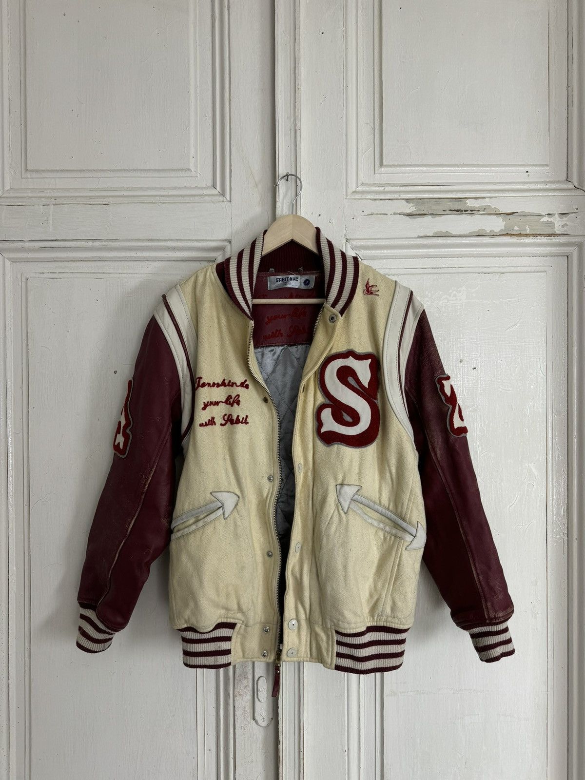 Sabit NYC Vintage Starter Style Varsity Bomber Jacket