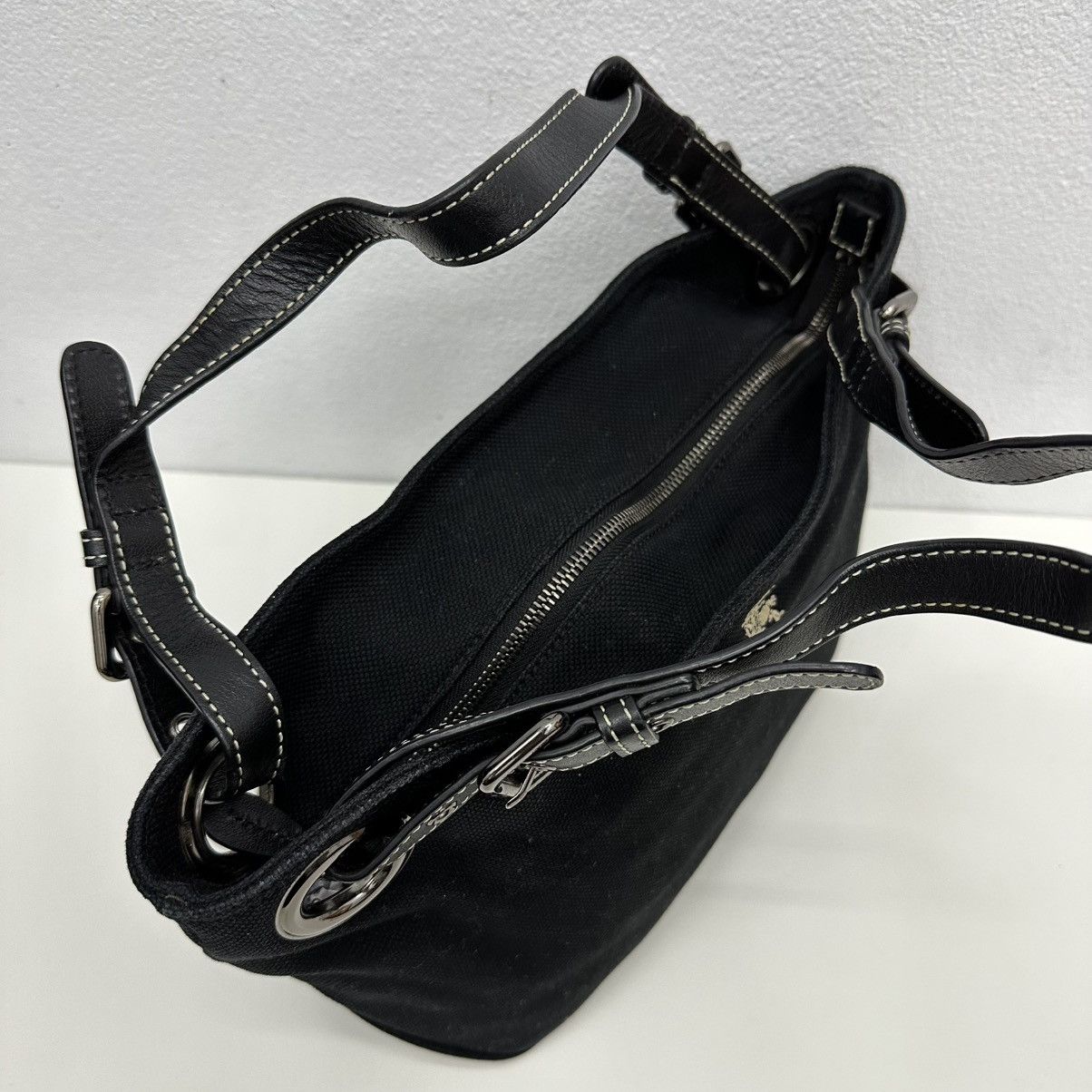 Burberry AUTHENTIC BURBERRY BLUE LABEL BLACK CANVAS SHOULDER TOTE BAG Size ONE SIZE - 7 Thumbnail