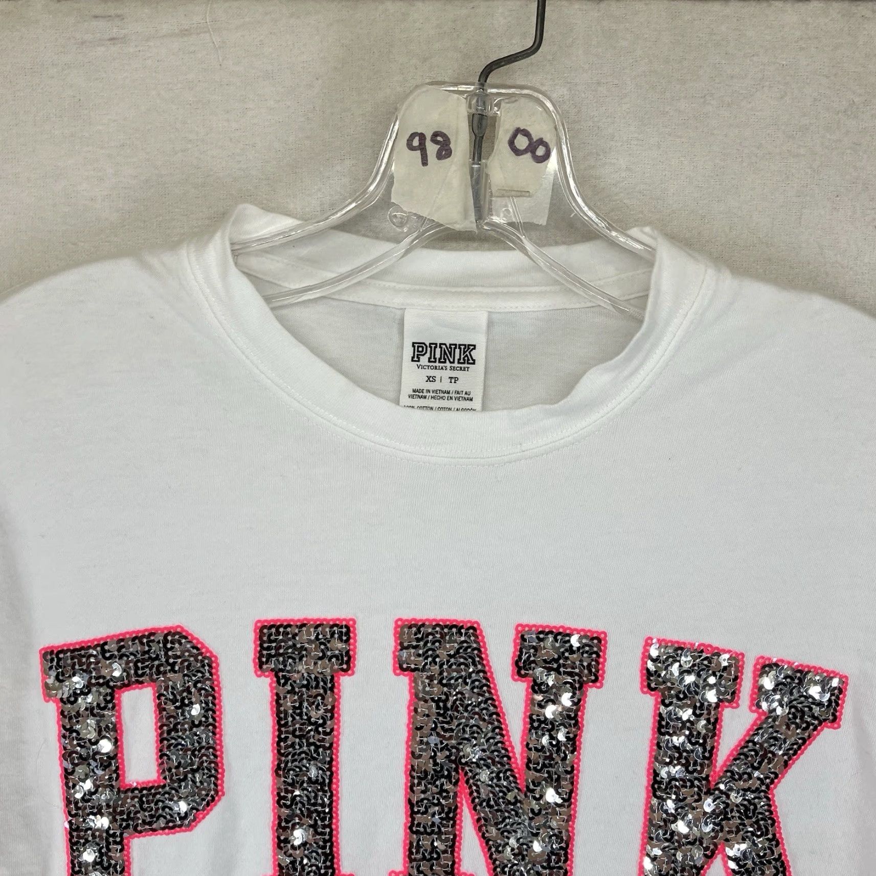 Pinko Pink Women’s Sequin Long Sleeve Shirt Small Bright Pink & Sliver 2015 y2k Cotton Size S / US 4 / IT 40 - 5 Thumbnail