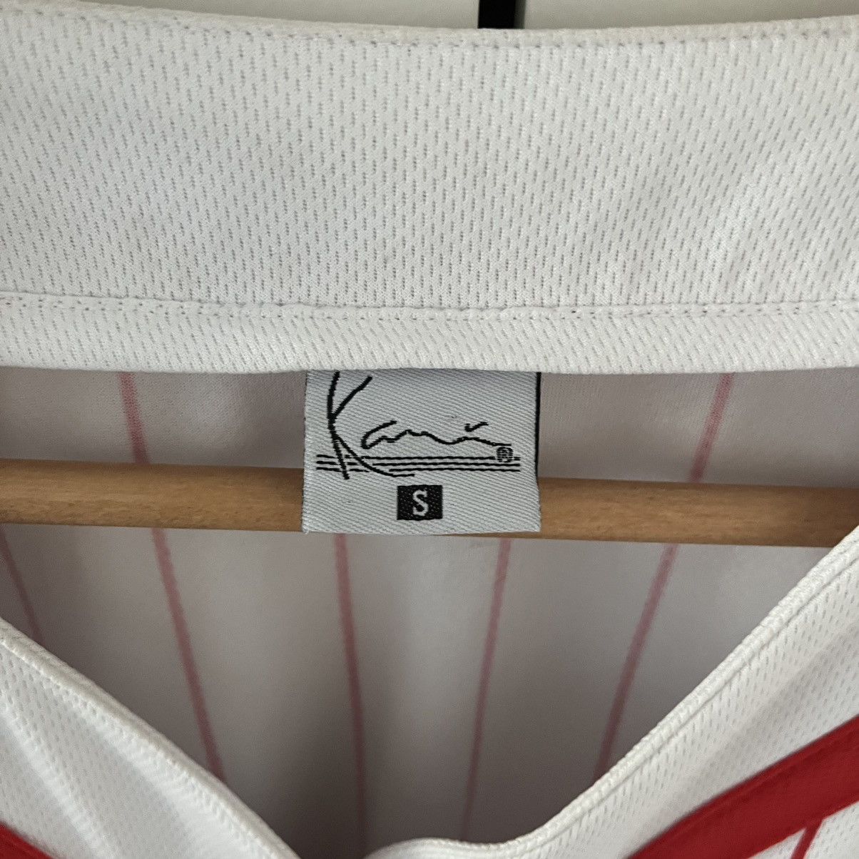 Karl Kani Vintage Kani Striped White Baseball Jersey Skateboard Size US S / EU 44-46 / 1 - 5 Thumbnail