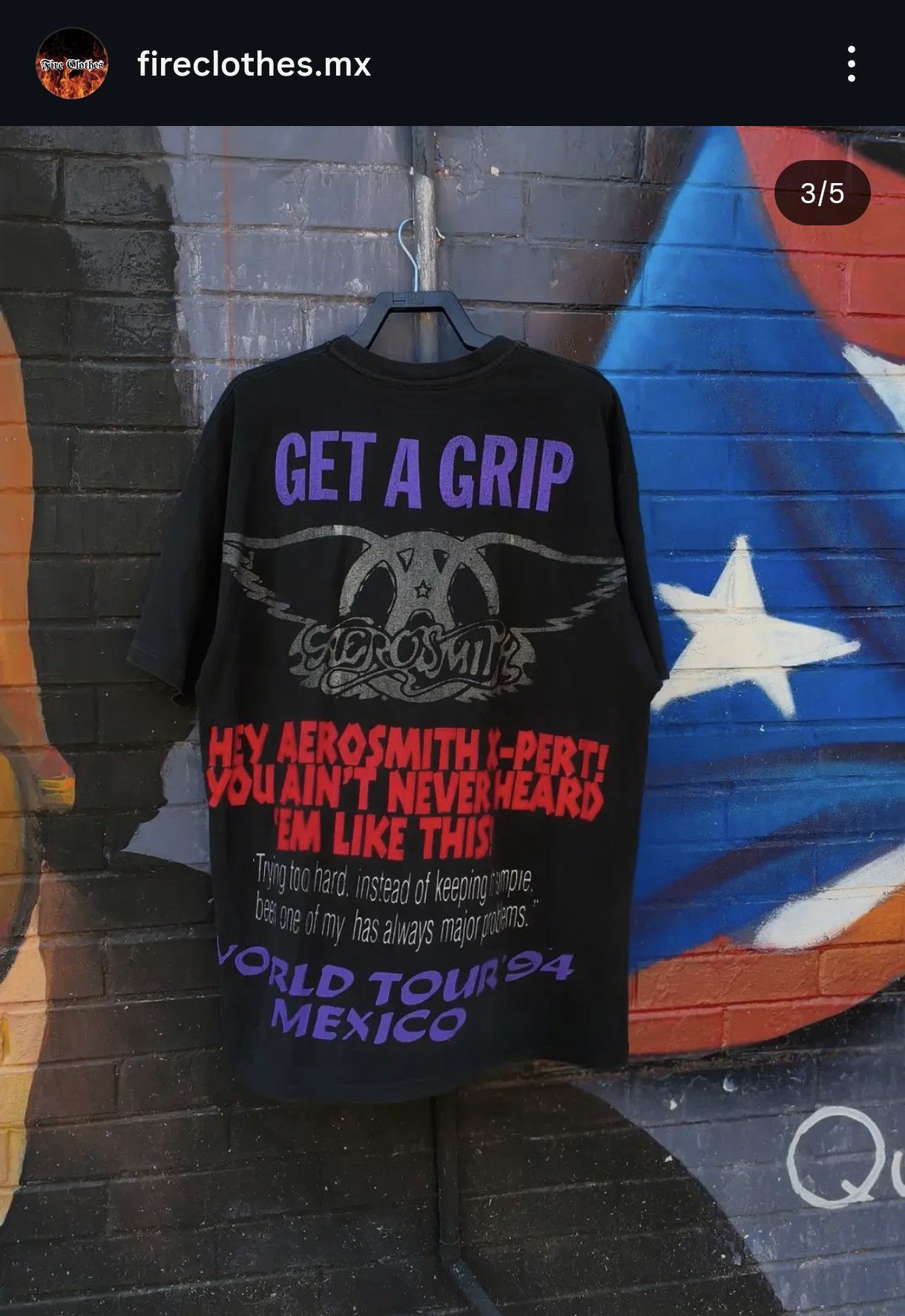 Vintage Vintage Mexican Btlg Resurrección Aerosmith Get a grip Size US XL / EU 56 / 4 - 3 Thumbnail
