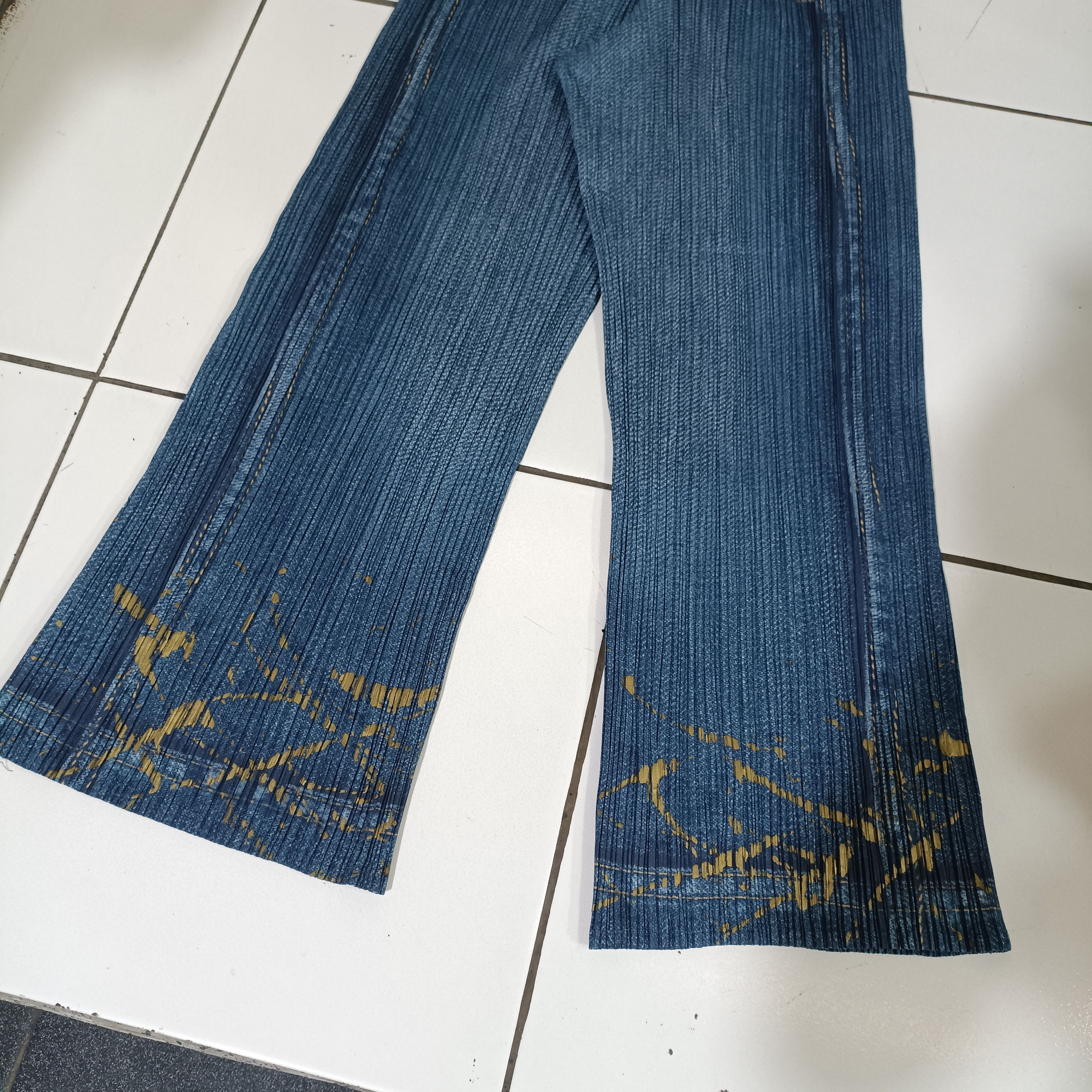 Pleats Please Issey Miyake Pleats Please Denim Flared Splatter Printed Size 29" - 10 Thumbnail