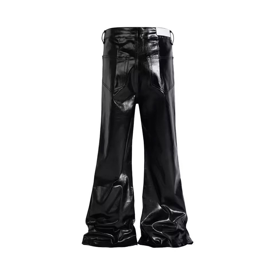 VIBE Wide Leg Glossy Pu Leather Pants Size US 33 - 3 Thumbnail