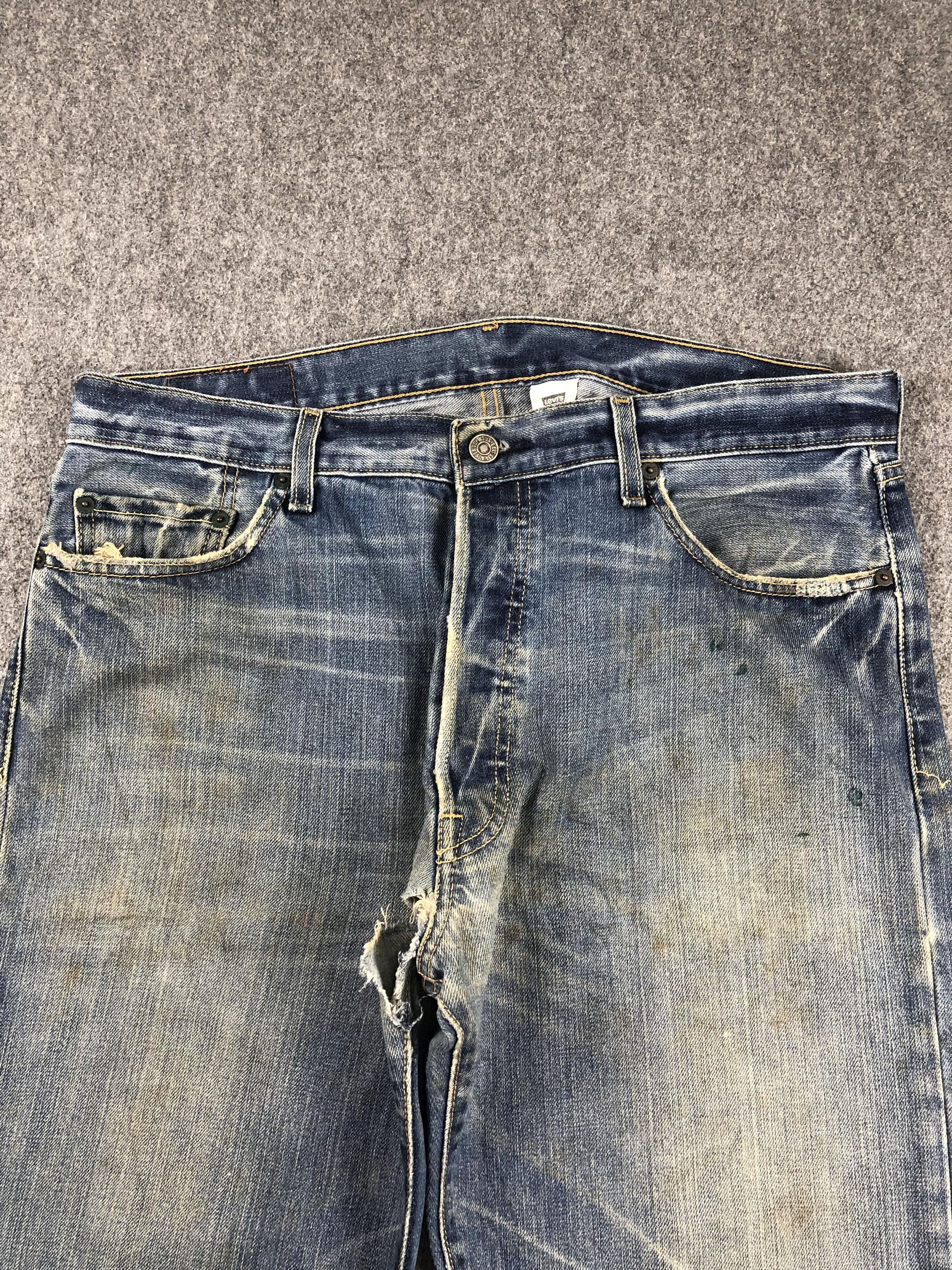 Levi's Vintage 90s Levis 501 Faded Blue Jeans DP2221 Size US 37 - 2 Thumbnail