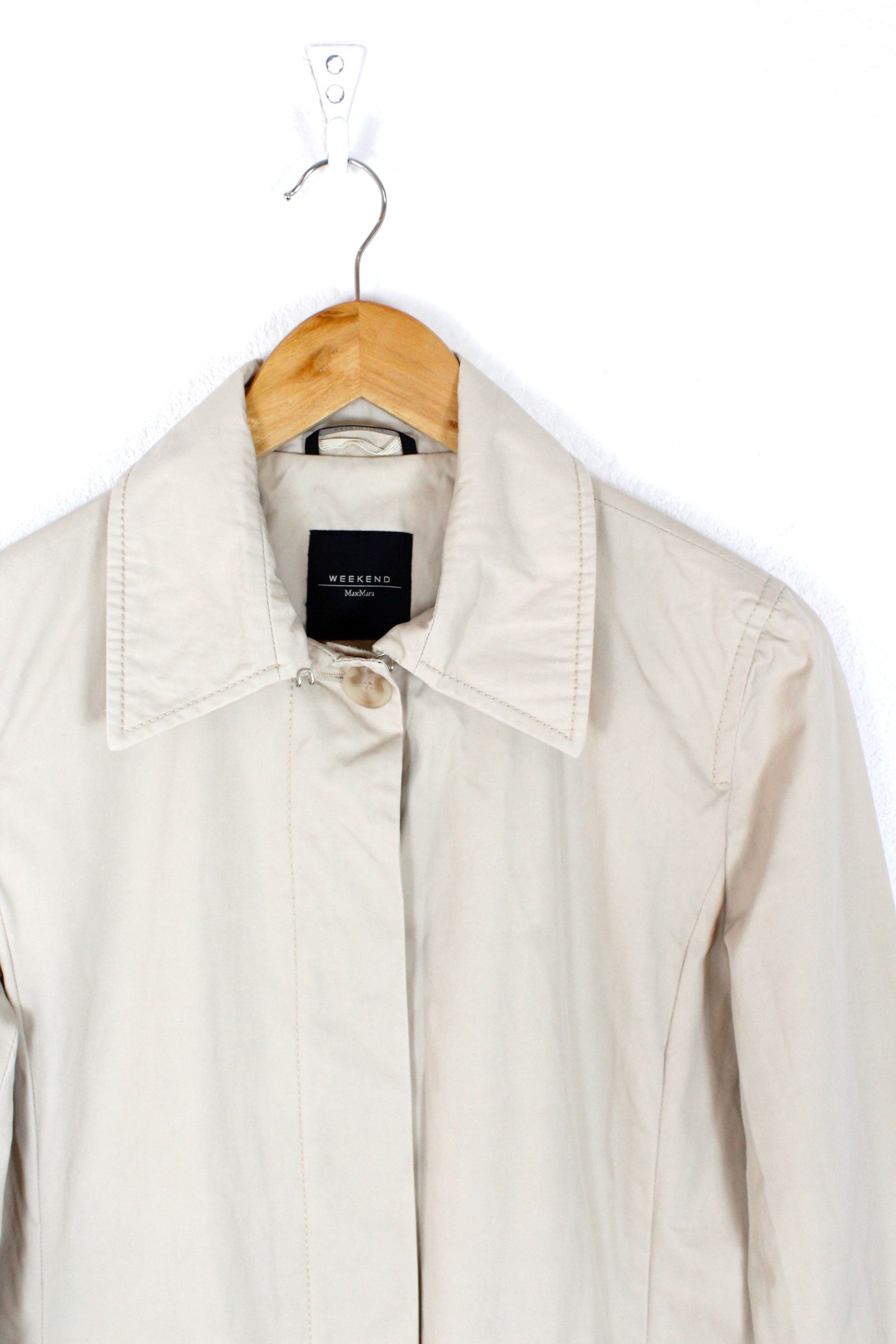 Max Mara × Weekend Max Mara Womens Weekend Max Mara Beige Coat Y2K Size M / US 6-8 / IT 42-44 - 2 Thumbnail